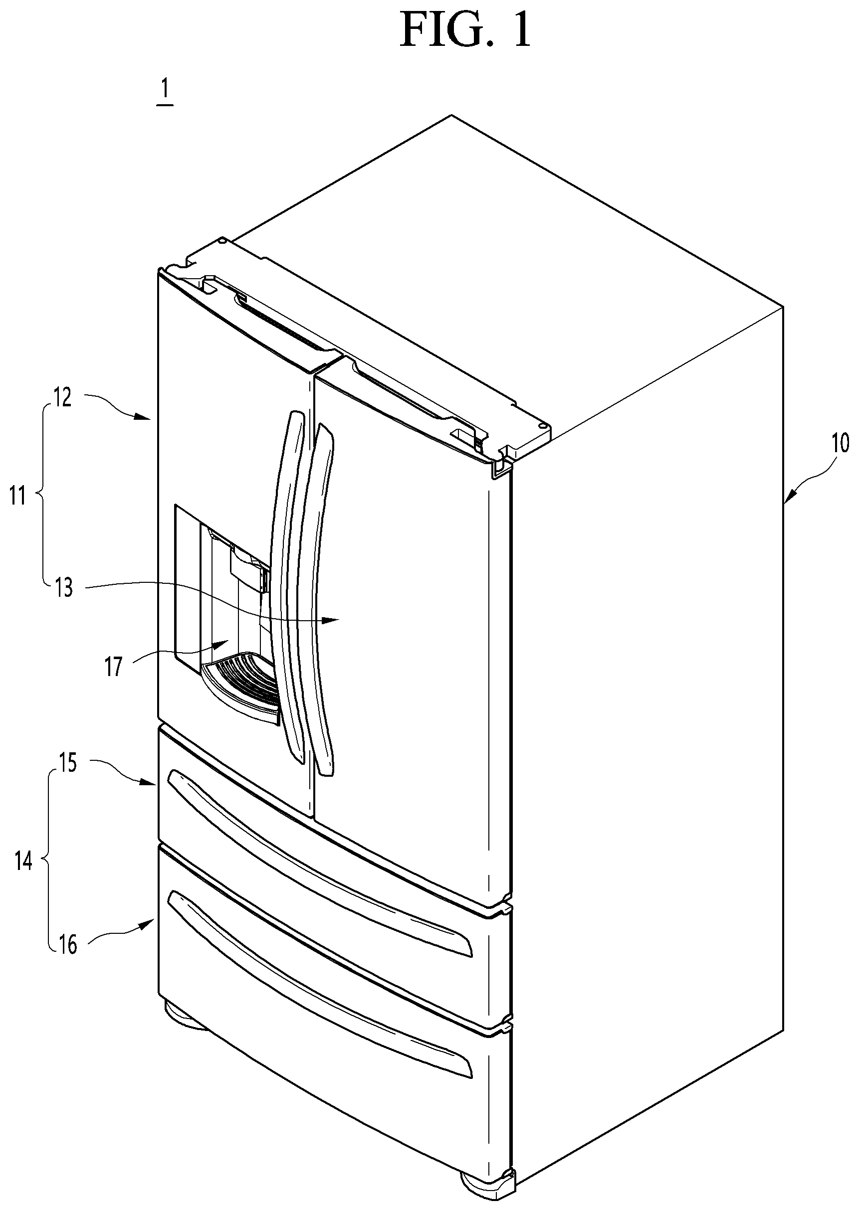 Patent US11774158 — Refrigerator, ice making assembly and method for controlling ice making assembly — Figure 1
