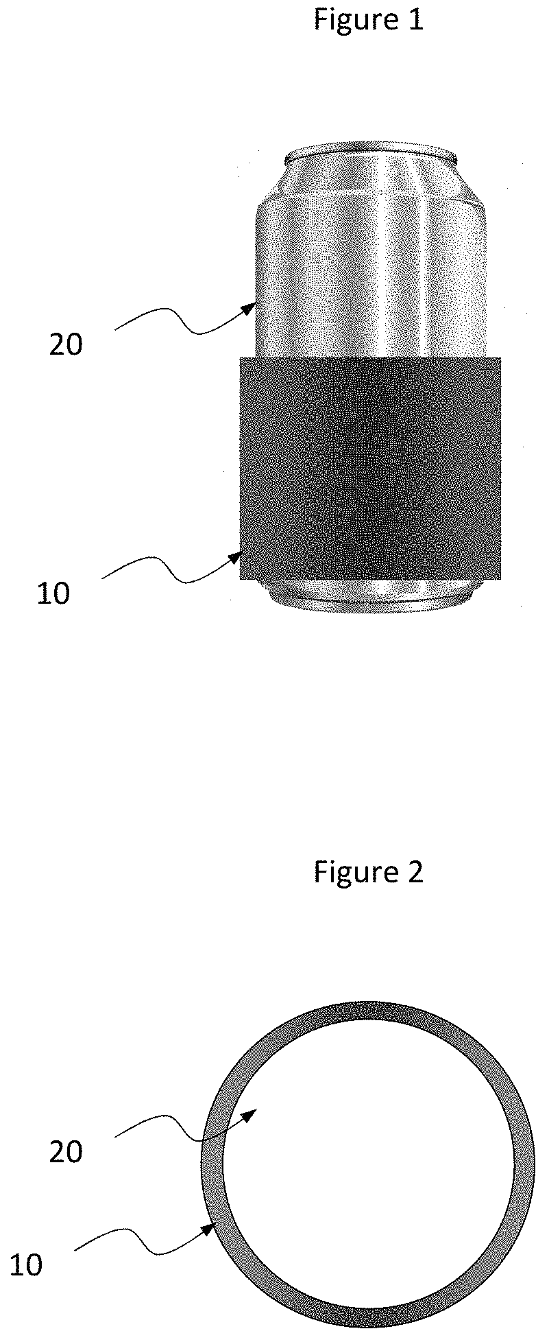 Patent US11774159 — Flexible adhesive tape for cooling beverages, pipes and other articles — Figure 1