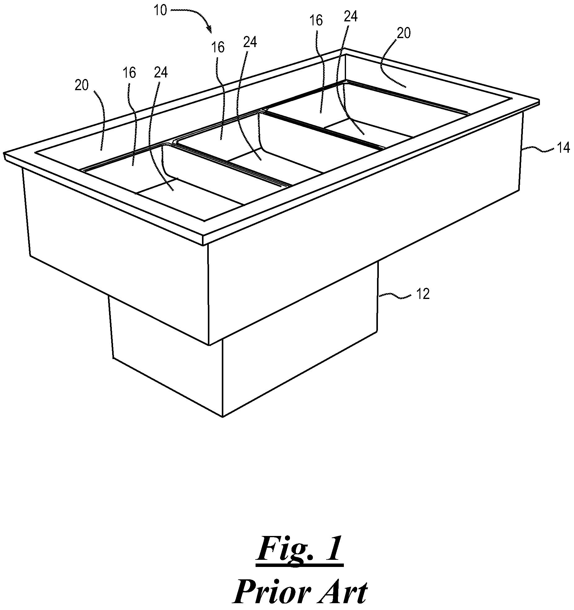 Patent US11774161 — Refrigerated food service counter — Figure 1