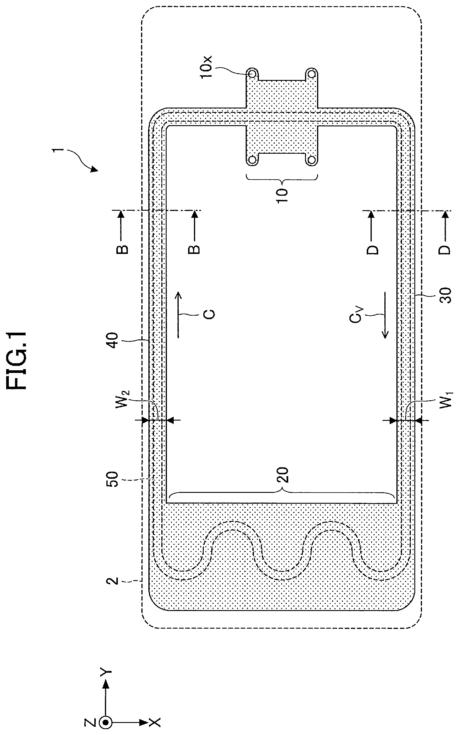 Patent US11774181 — Loop heat pipe with recessed top or bottom surface — Figure 1
