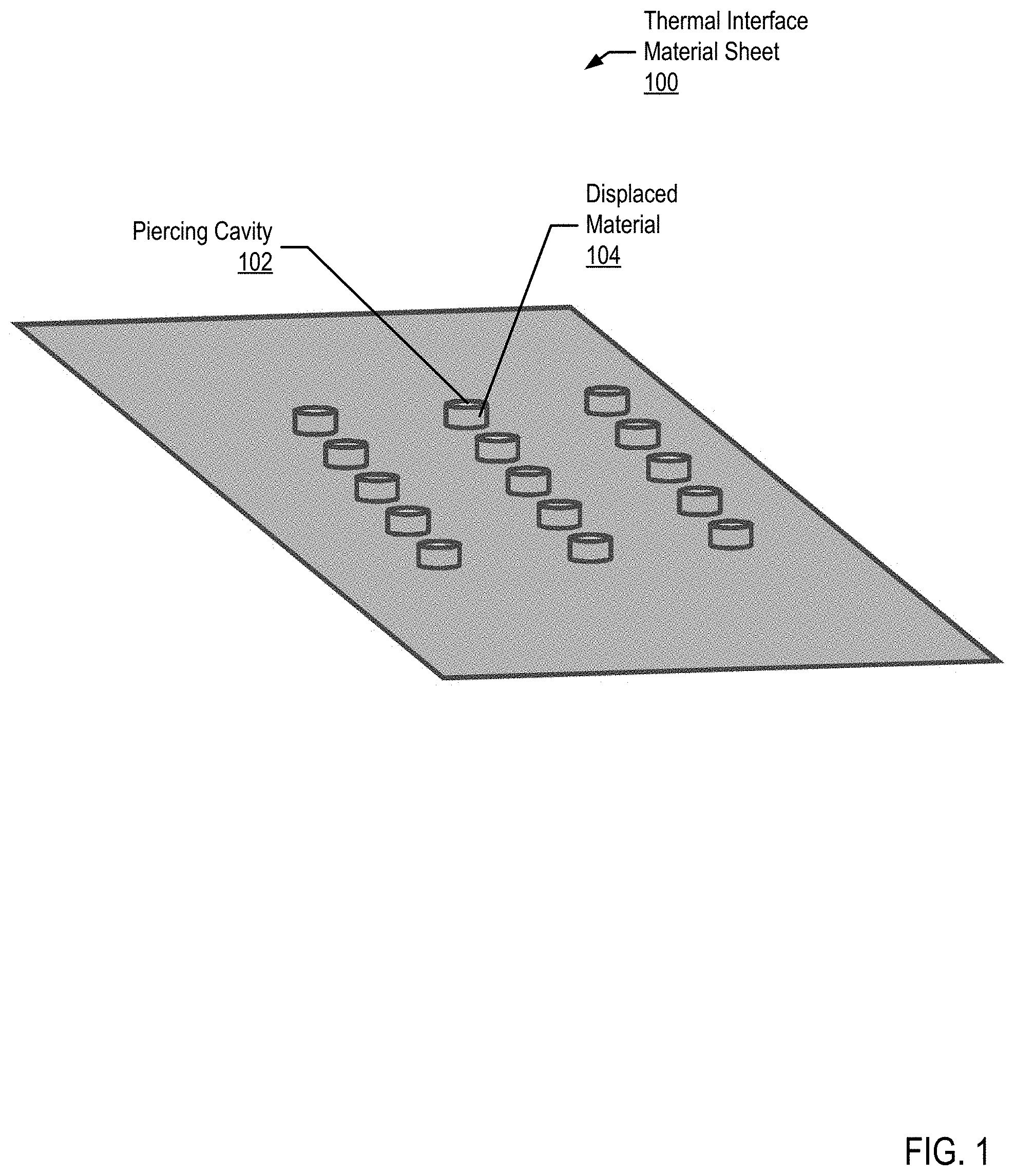 Patent US11774190 — Pierced thermal interface constructions — Figure 1