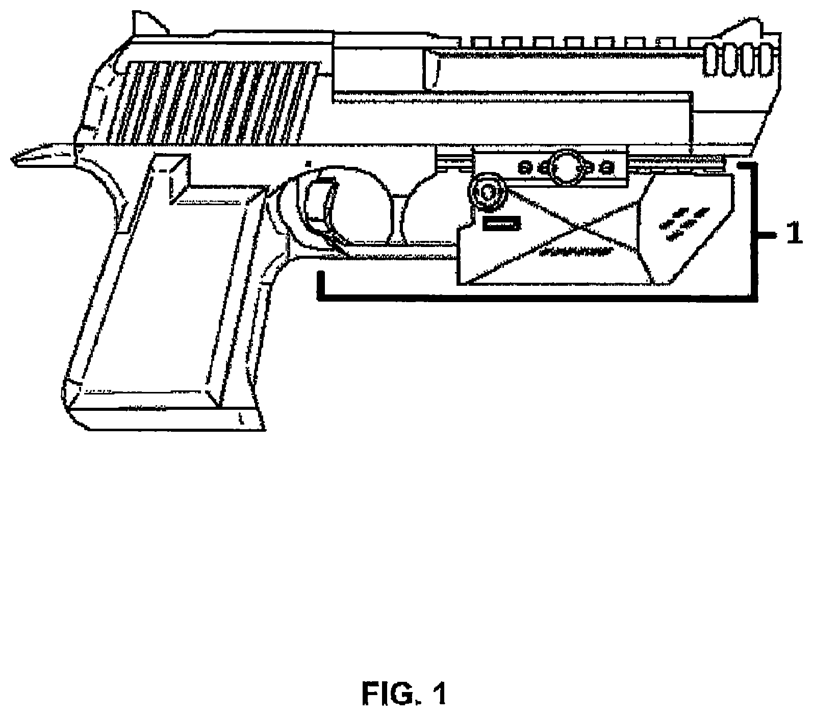 Patent US11774199 — Remotely activated firearm safety accessory — Figure 1