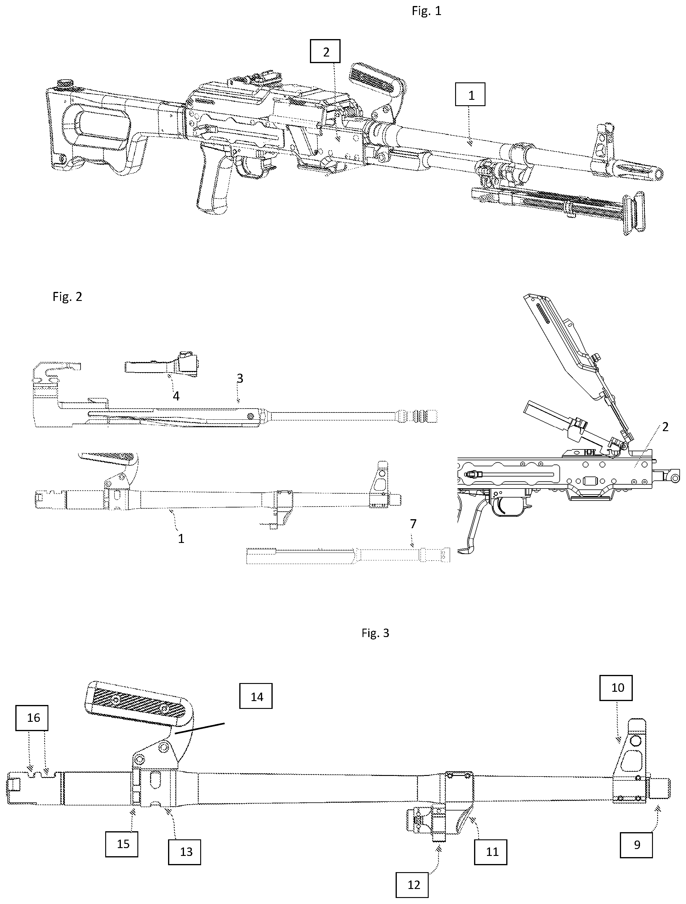 Patent US11774204 — Machine gun infantry “KT-7.62” — Figure 1