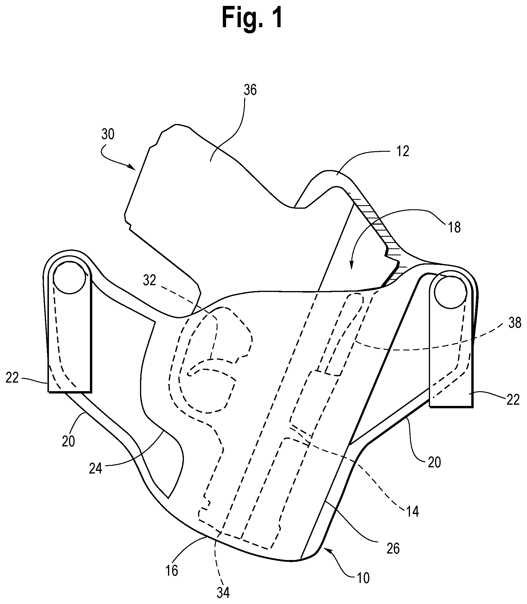 Patent US11774213 — Firearm holster — Figure 1