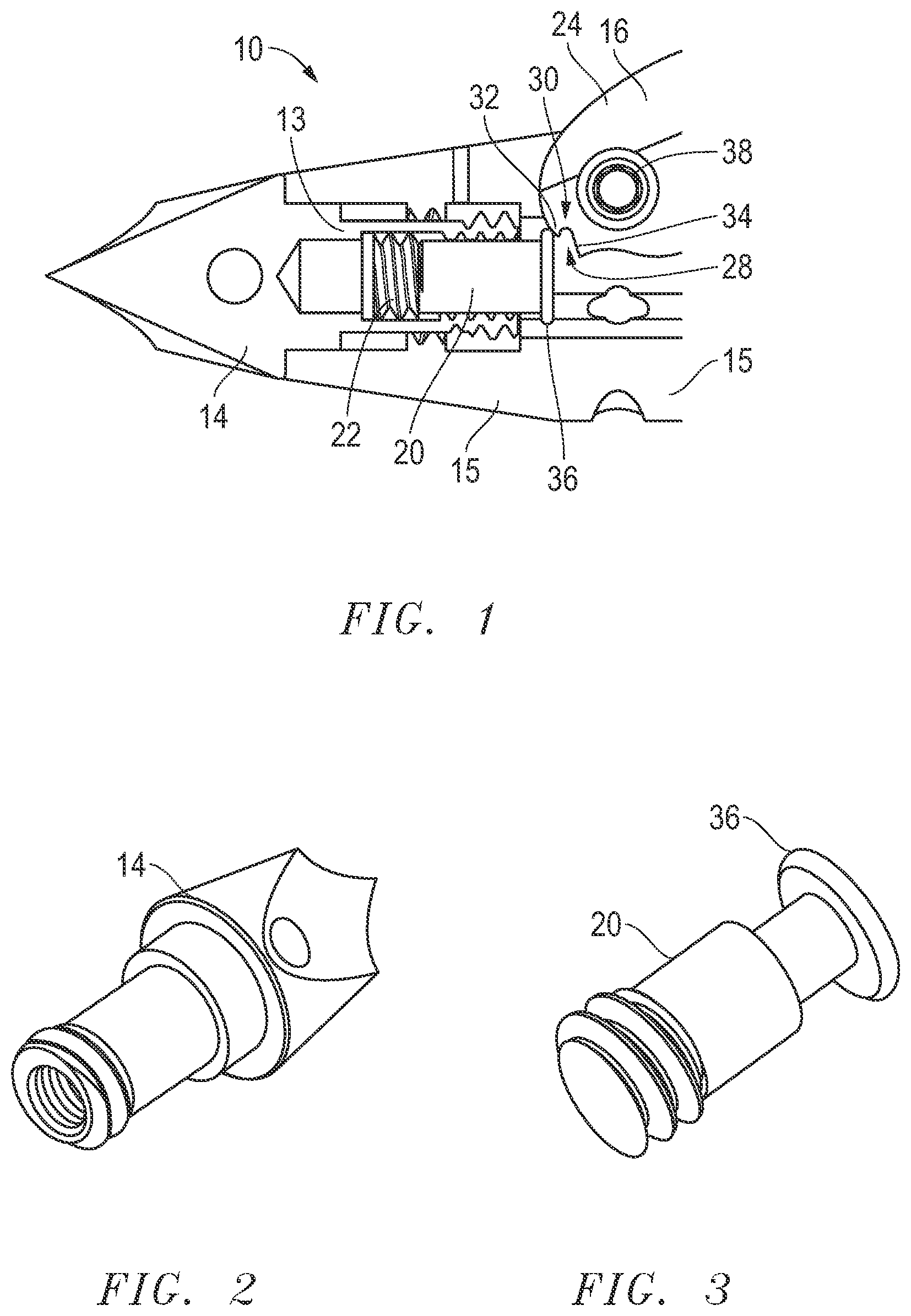Patent US11774222 — Alternative broadhead blade lock and release apparatus and method — Figure 1