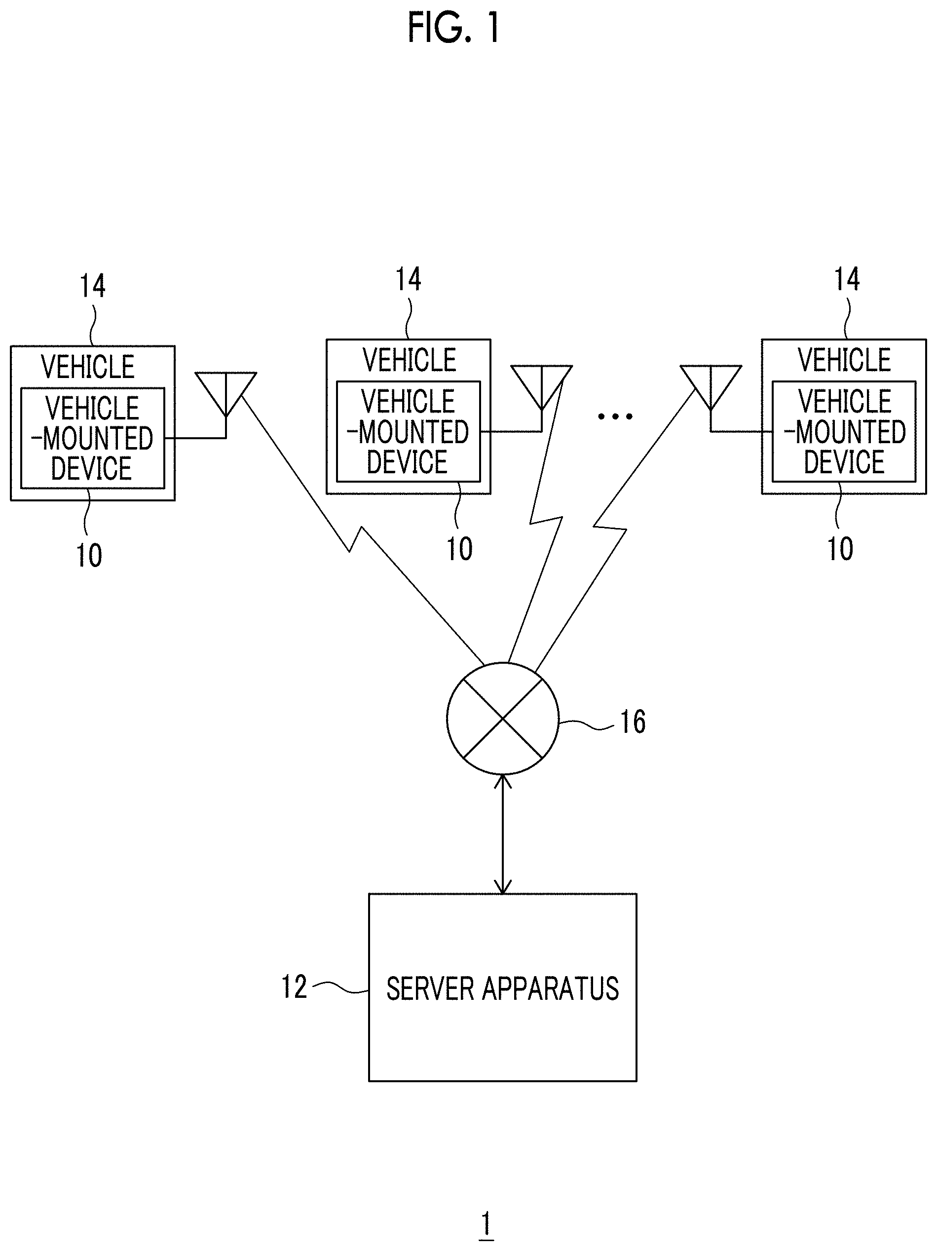 Patent US11774258 — Server apparatus and information processing method for providing vehicle travel guidance that is generated based on an image of a specific point — Figure 1