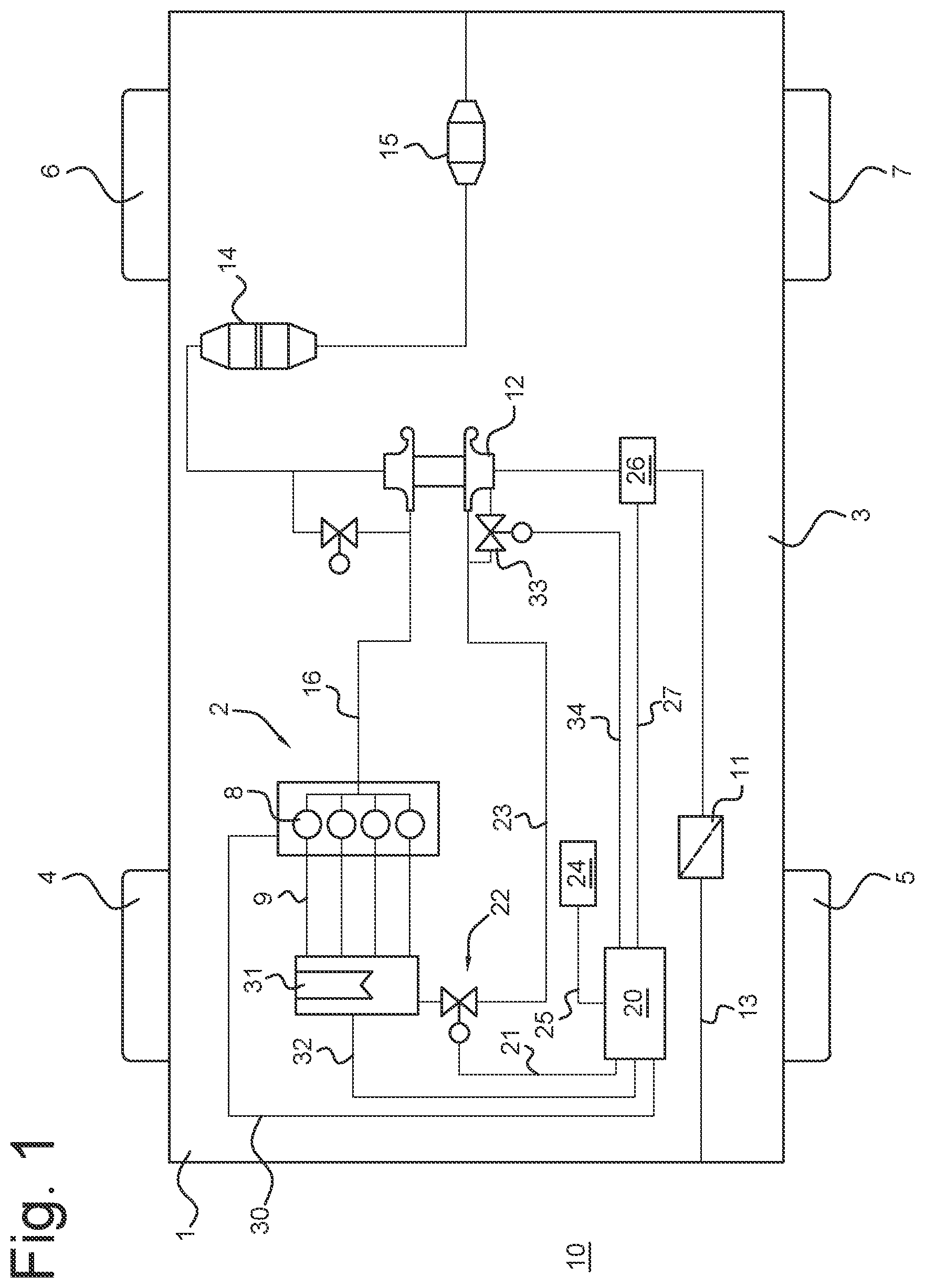 Patent US11774310 — Pressure sensor system for charge air load control — Figure 1