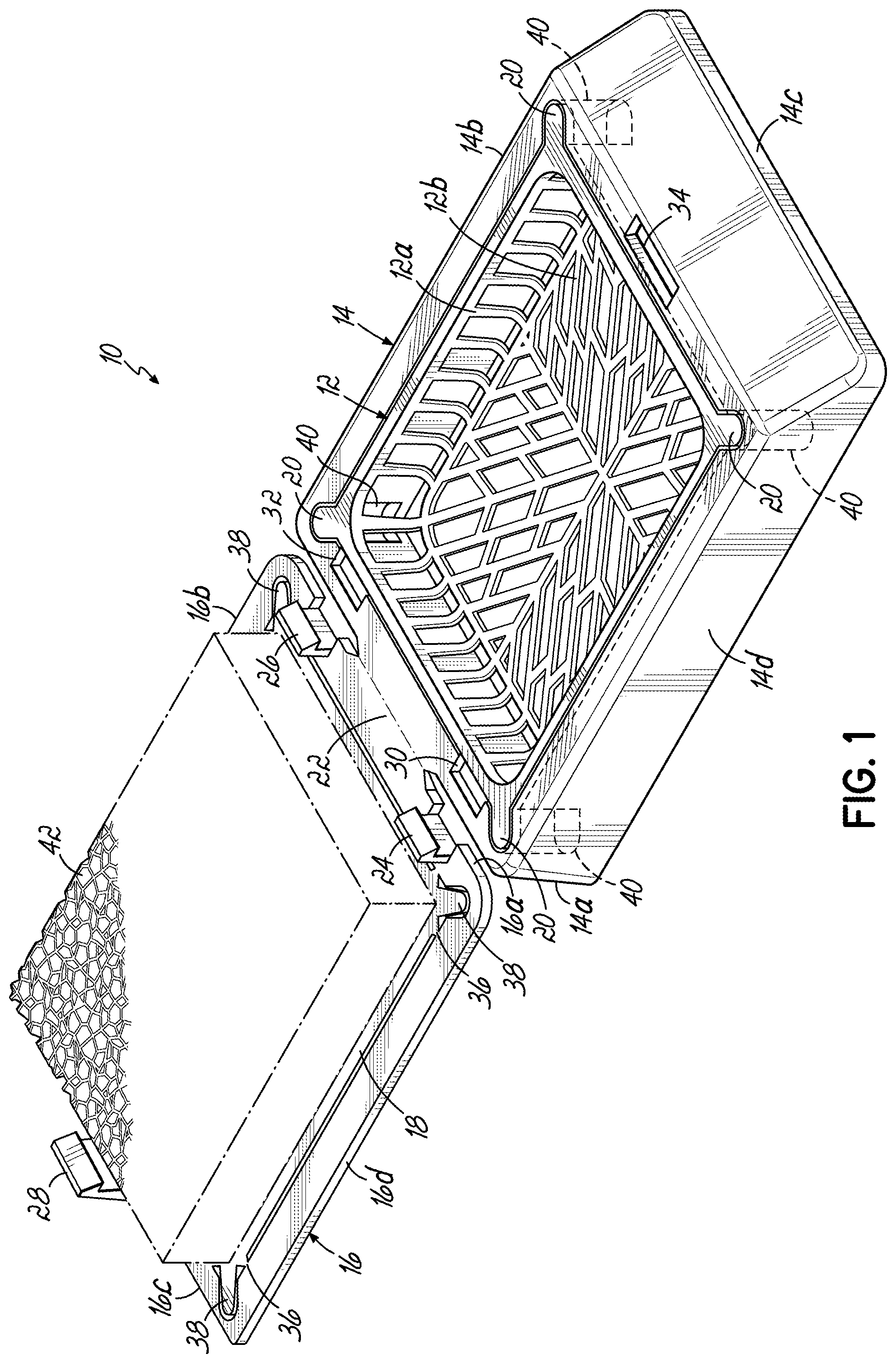 Patent US11774330 — Sectionable cassette and embedding frame with tissue immobilizing separable lid, and methods for preparing biopsy tissue samples — Figure 1