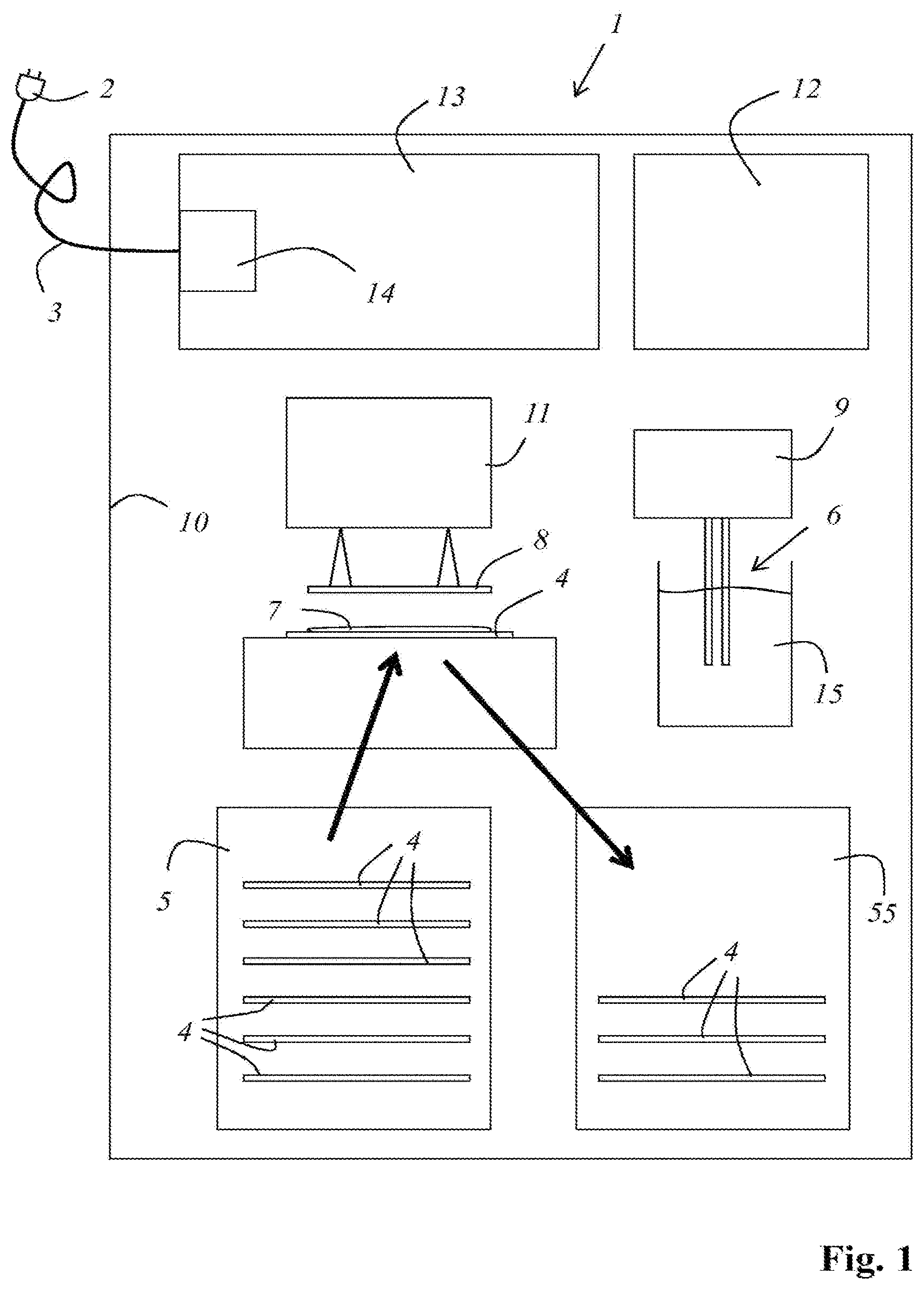 Patent US11774331 — Coverslipping machine — Figure 1