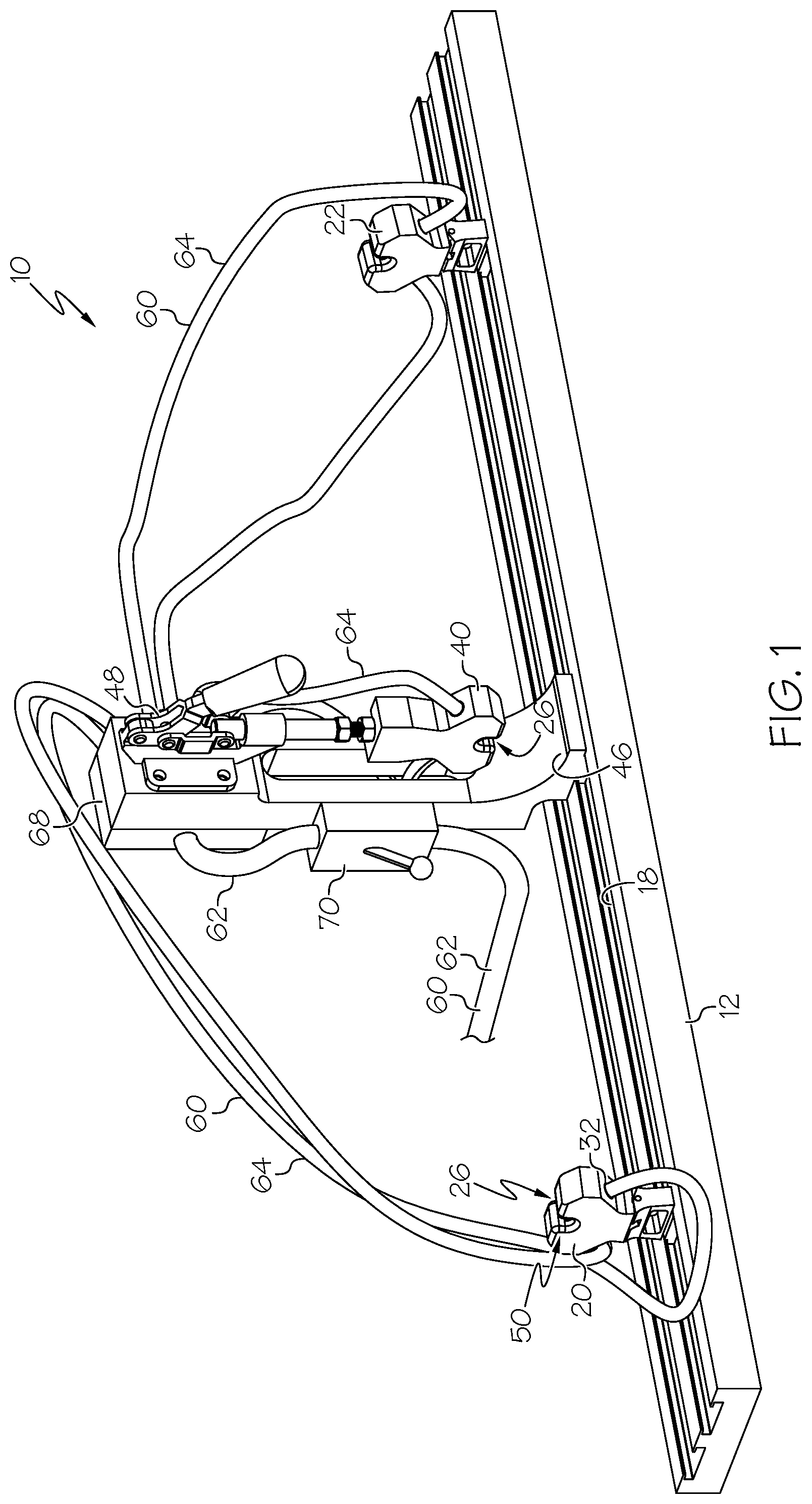 Patent US11774333 Figure 1 – Shaft testing device with non-contact bearing