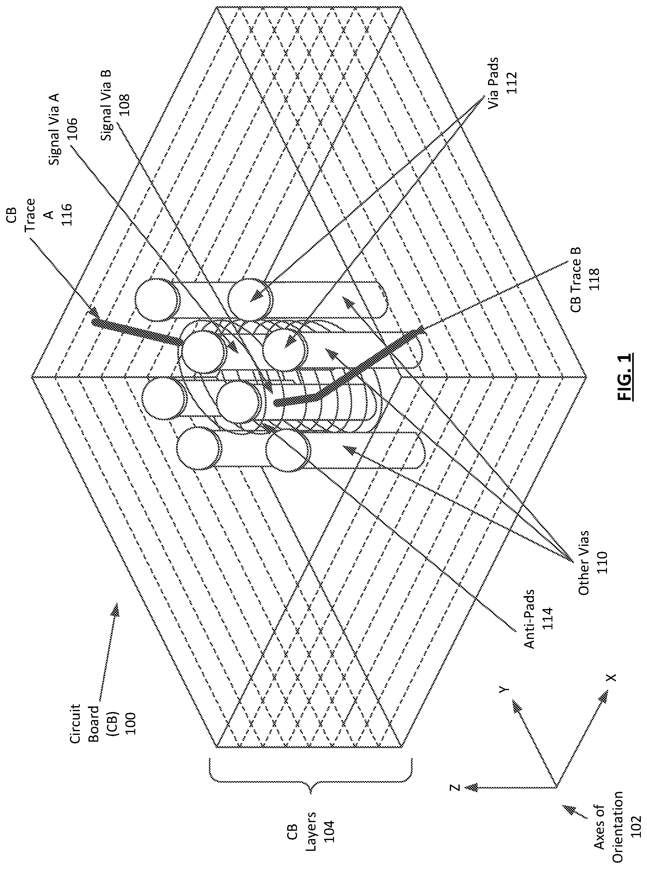 Patent US11774474 — System and method for channel optimization using via stubs — Figure 1