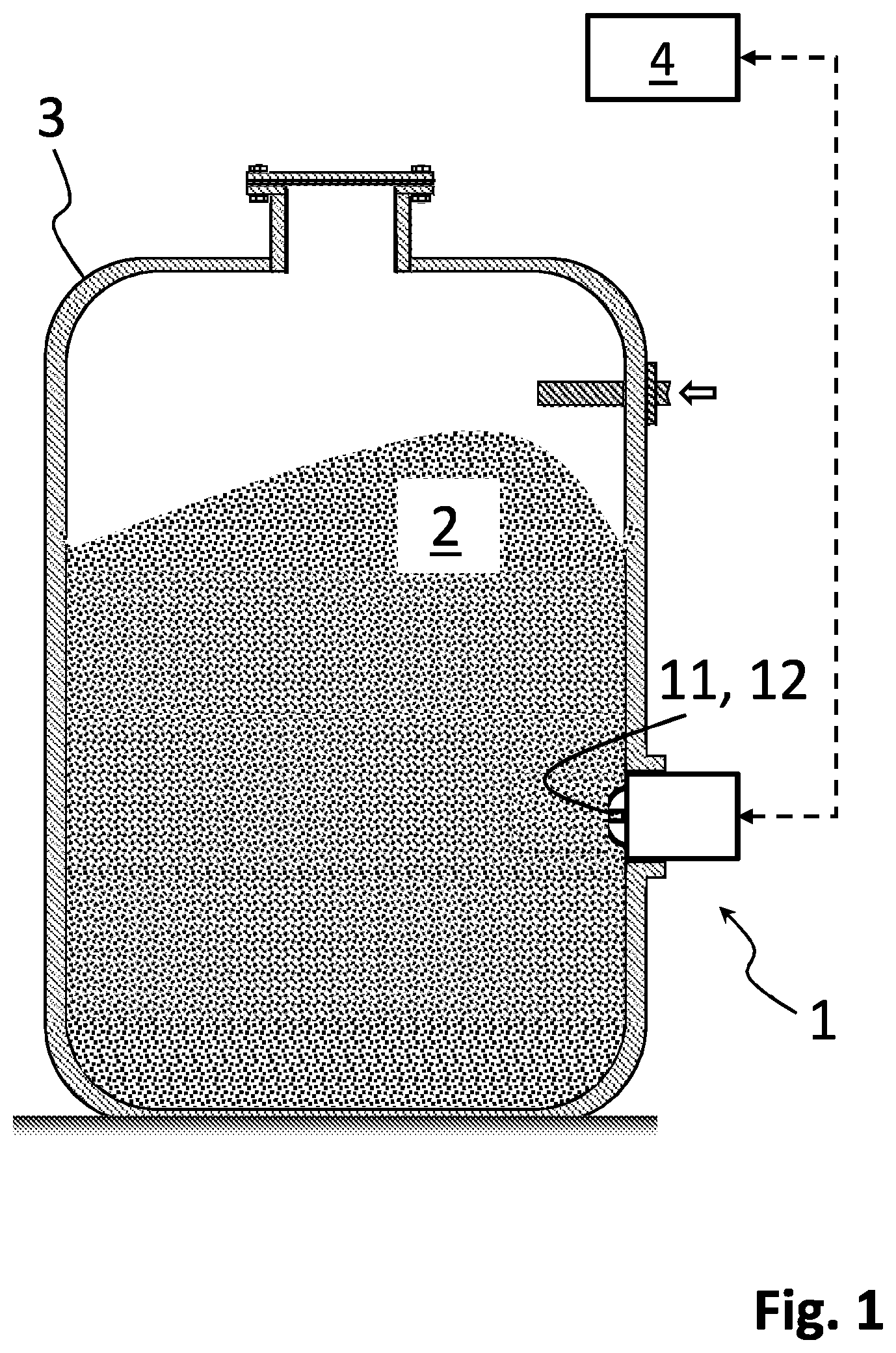 Patent US11774477 — Measuring device for determining a dielectric constant comprising an electrically conductive arrangement electrically contacts two waveguides with one another — Figure 1