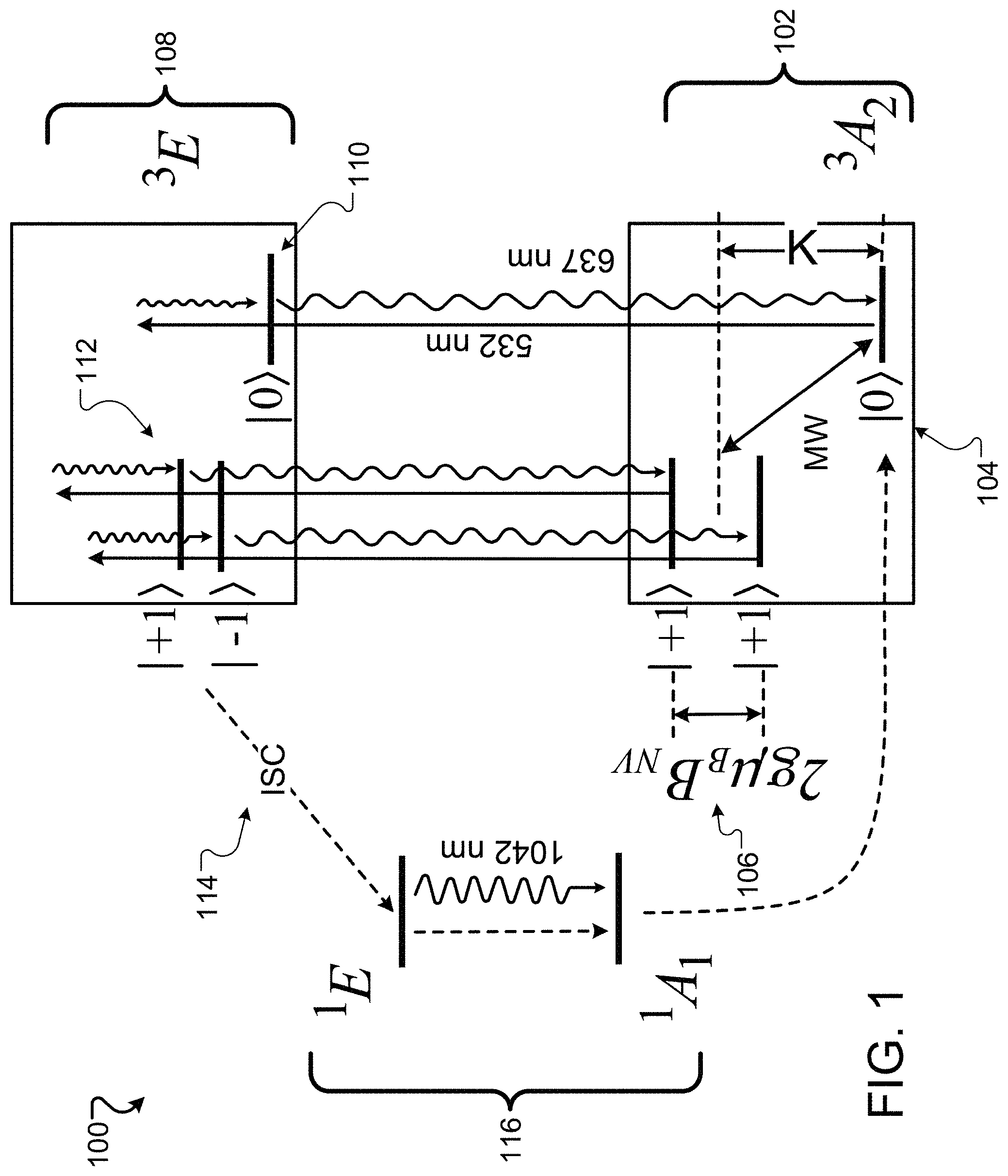 Patent US11774526 — Magnetometry based on electron spin defects — Figure 1