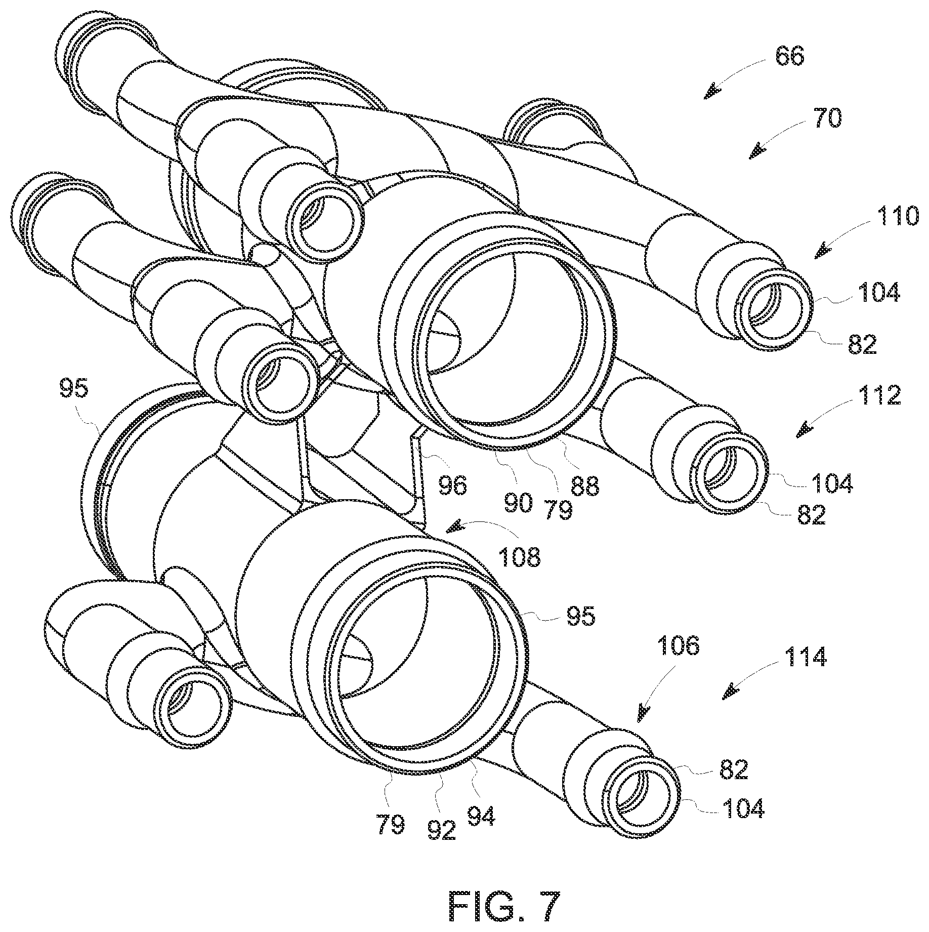 Patent US11774529 Figure 7 – Gradient cooling manifold assembly having additively manufactured manifolds