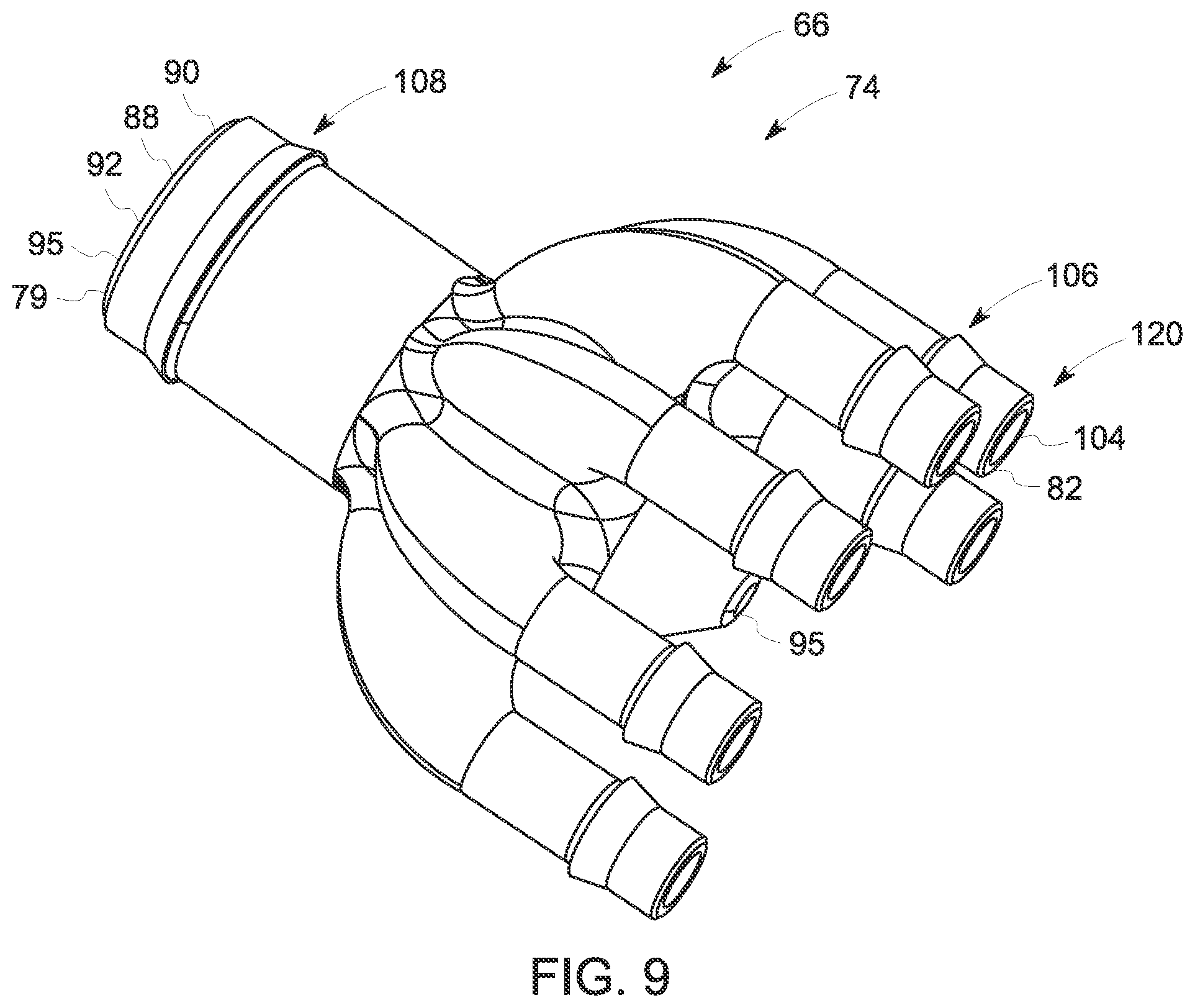 Patent US11774529 Figure 9 – Gradient cooling manifold assembly having additively manufactured manifolds