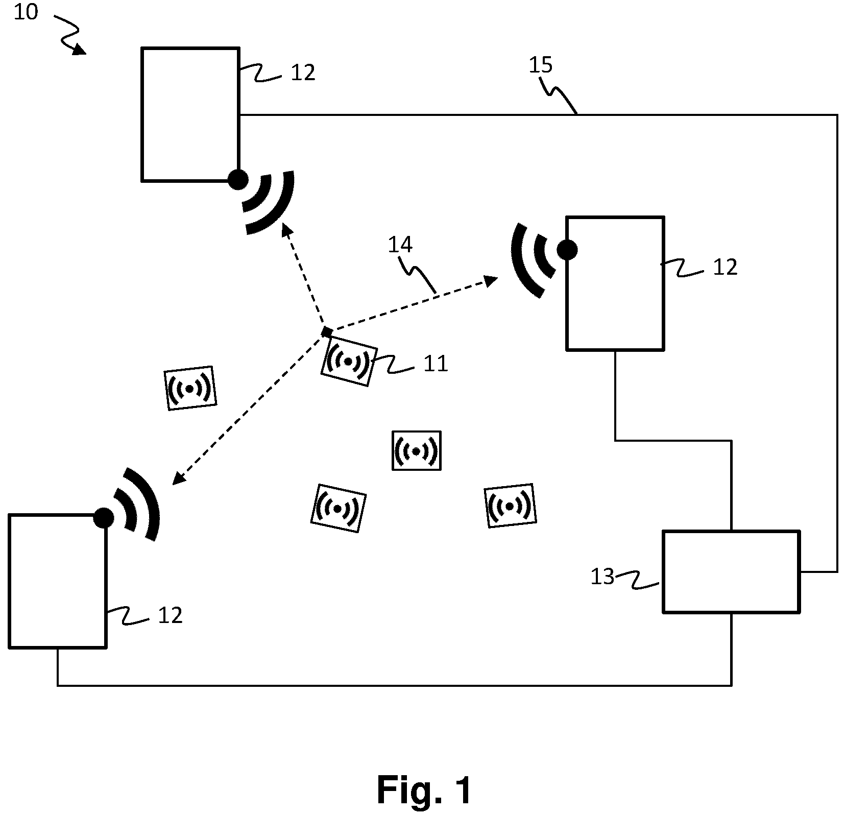 Patent US11774538 — Methods and devices for transmitting a bit sequence and estimating the arrival time of same — Figure 1