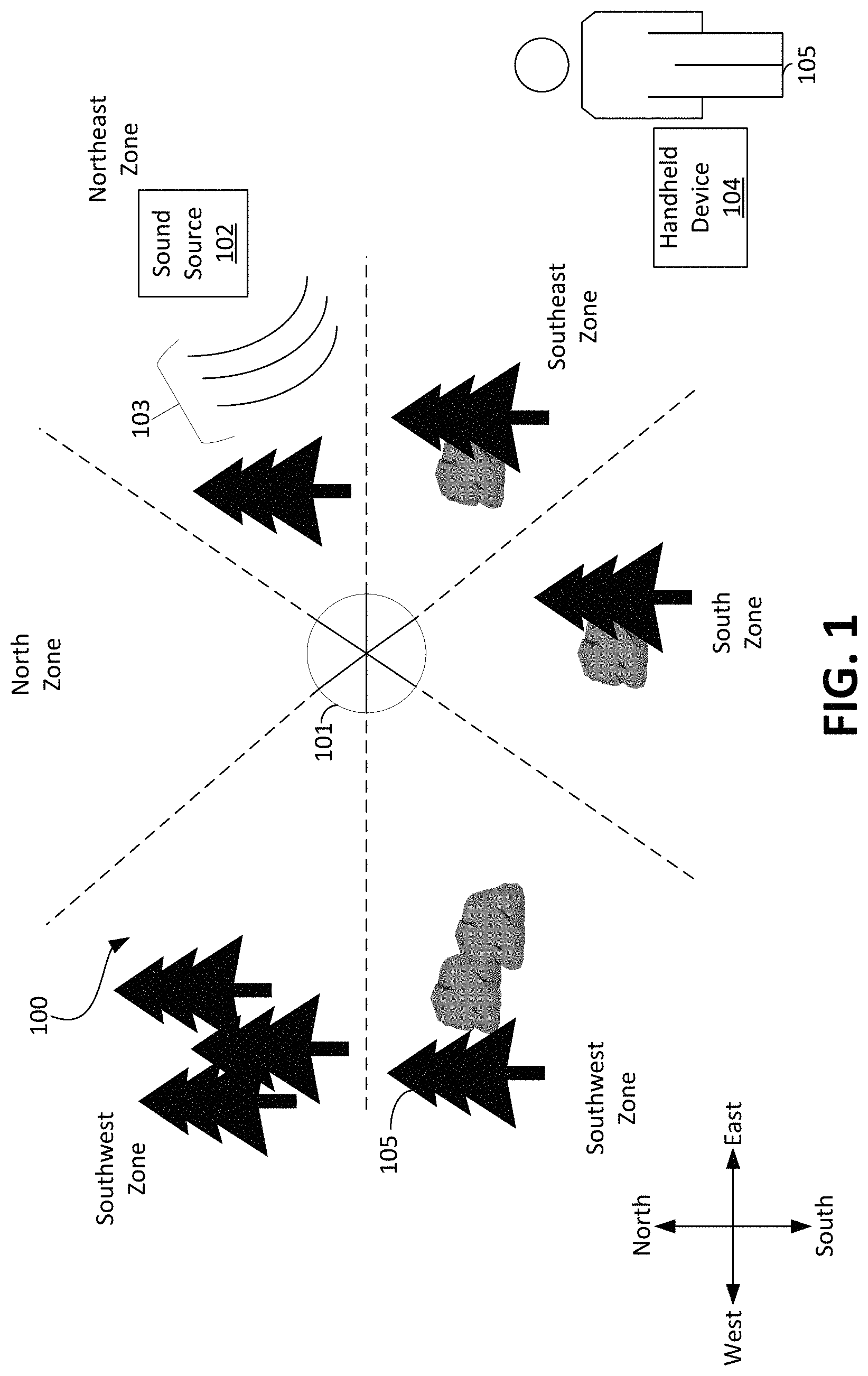 Patent US11774540 — Systems and methods for enhancing location of game in the field — Figure 1