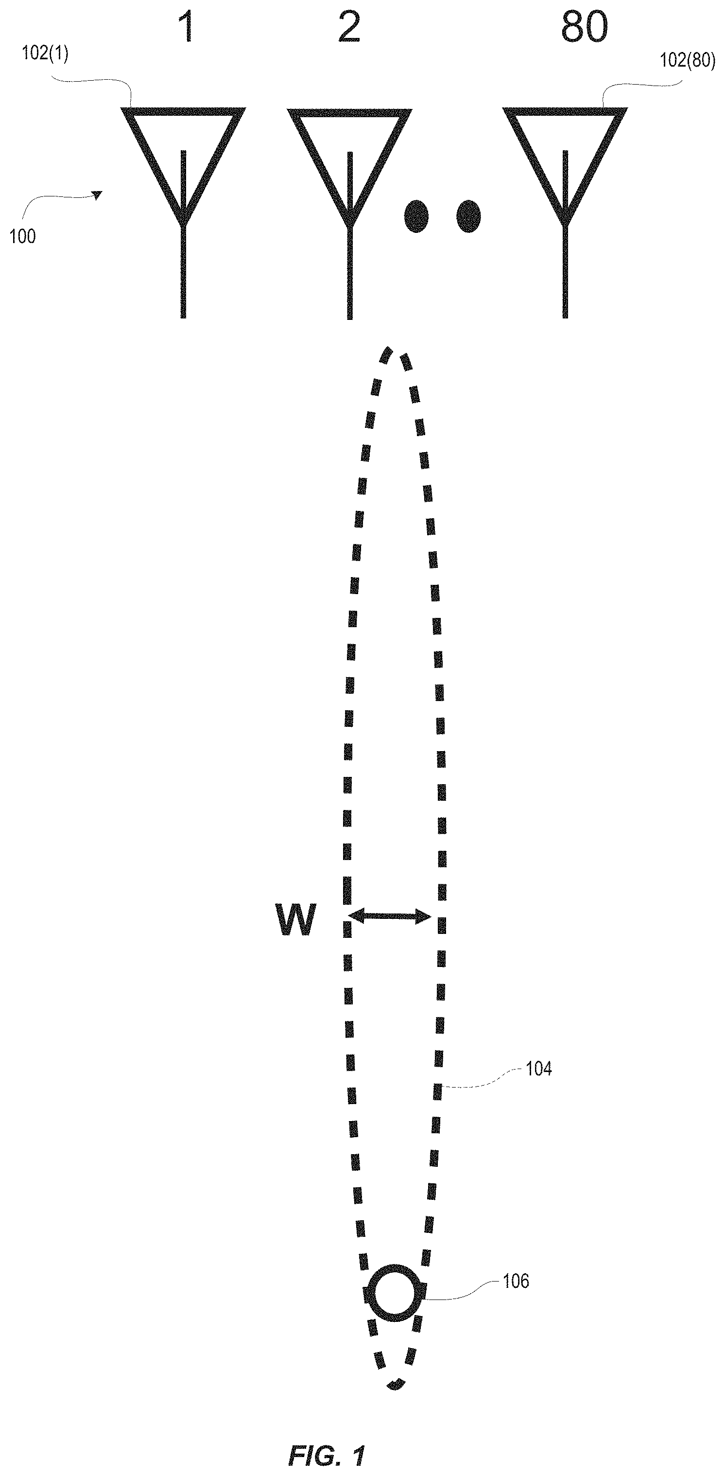 Patent US11774546 — Antenna arrays for position determination — Figure 1