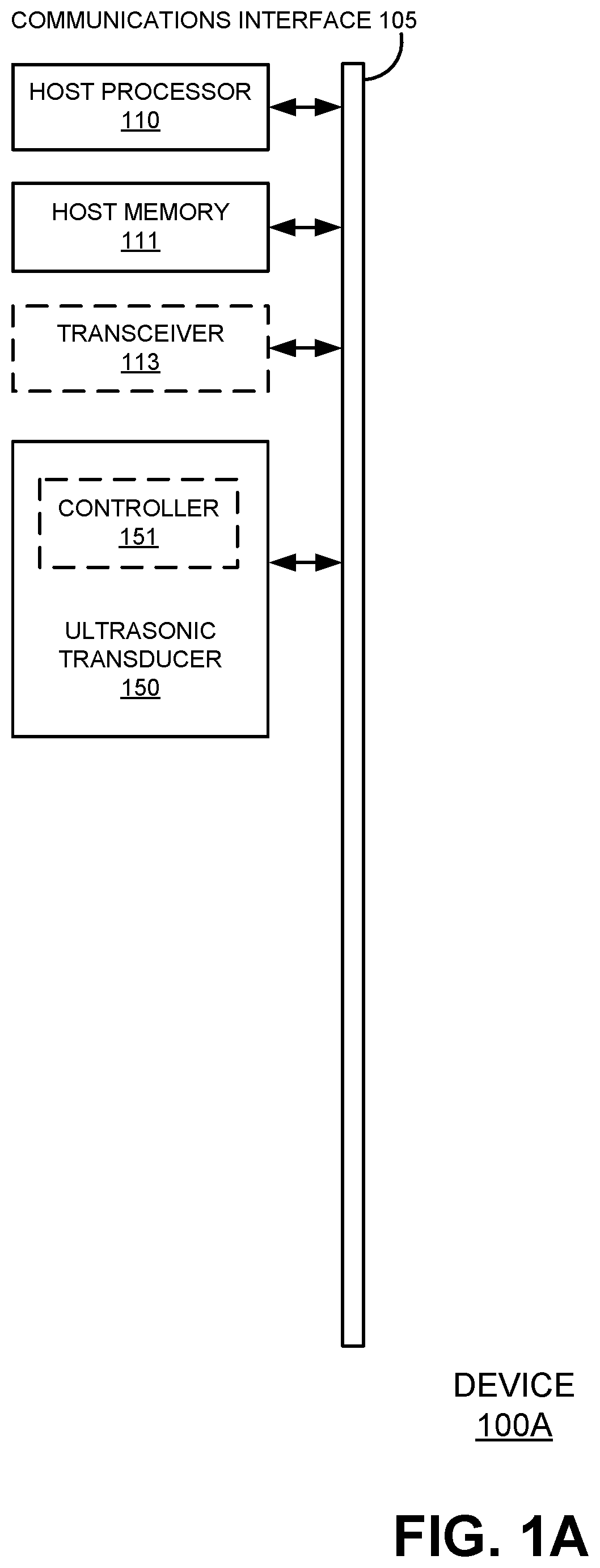 Patent US11774585 — Estimating a location of an object in close proximity to an ultrasonic transducer — Figure 1