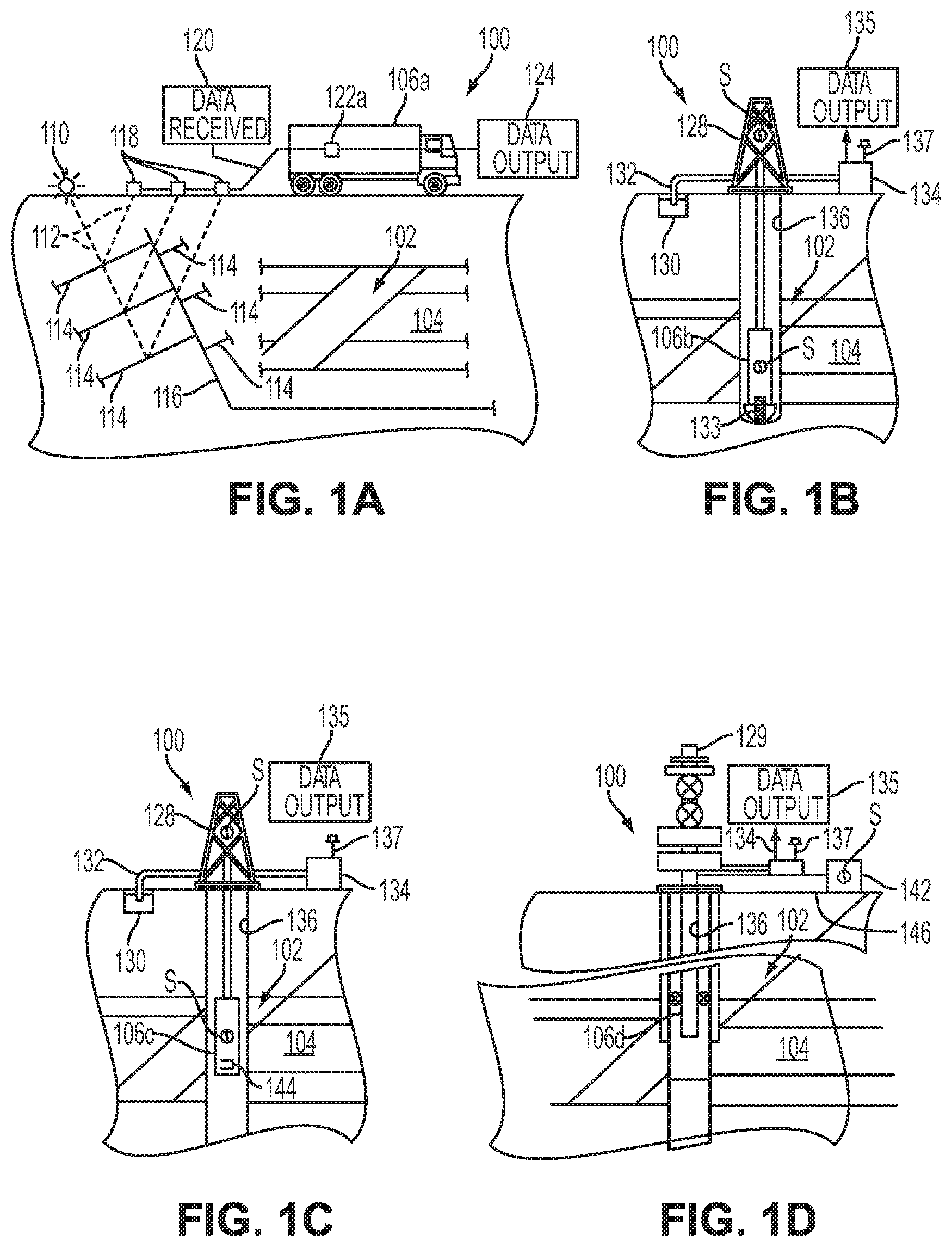 Patent US11774620 Figure 1 – Interpolation of seismic data with time variant locations