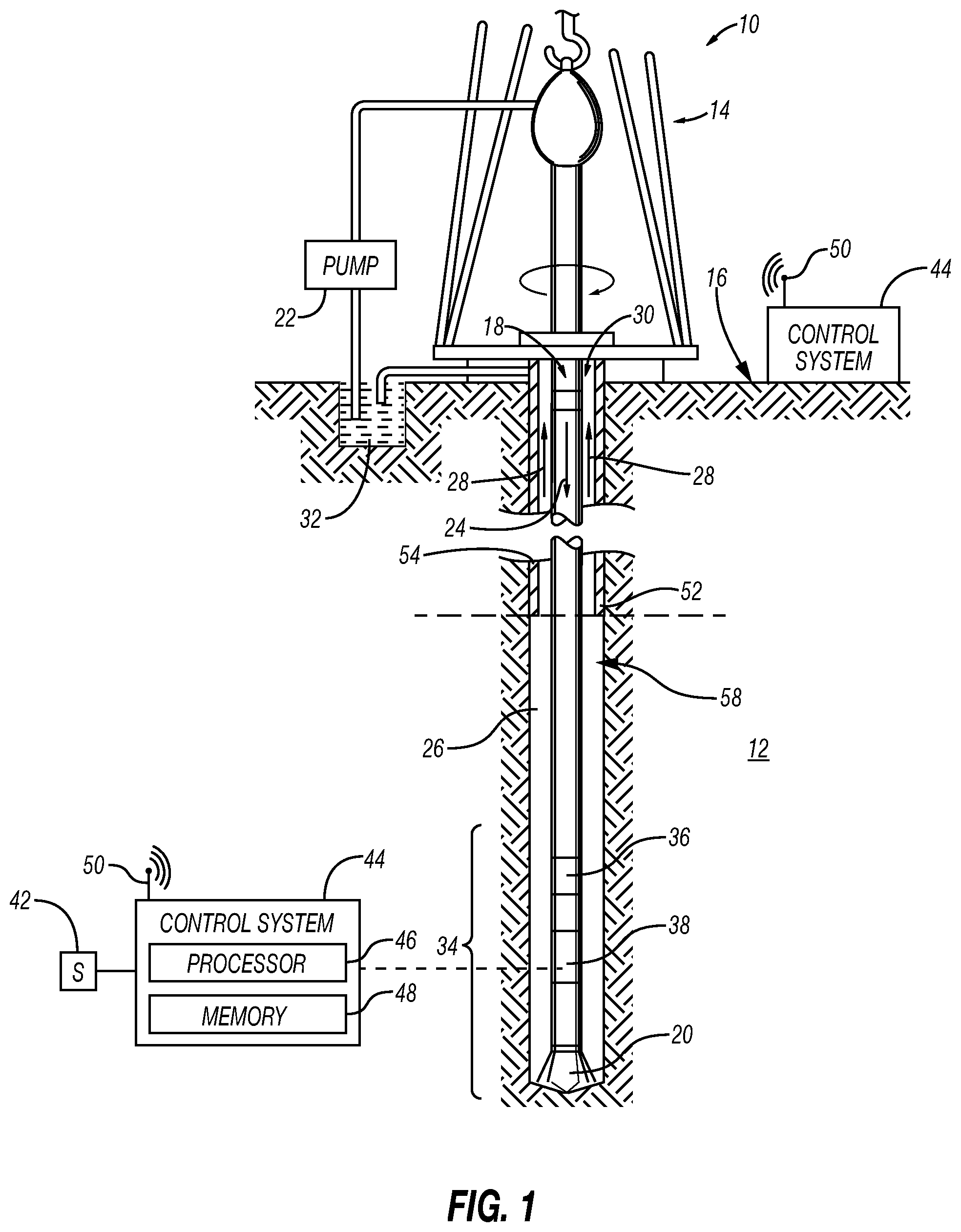 Patent US11774633 — Method to automatically calibrate a downhole tool in an oil-based mud environment — Figure 1