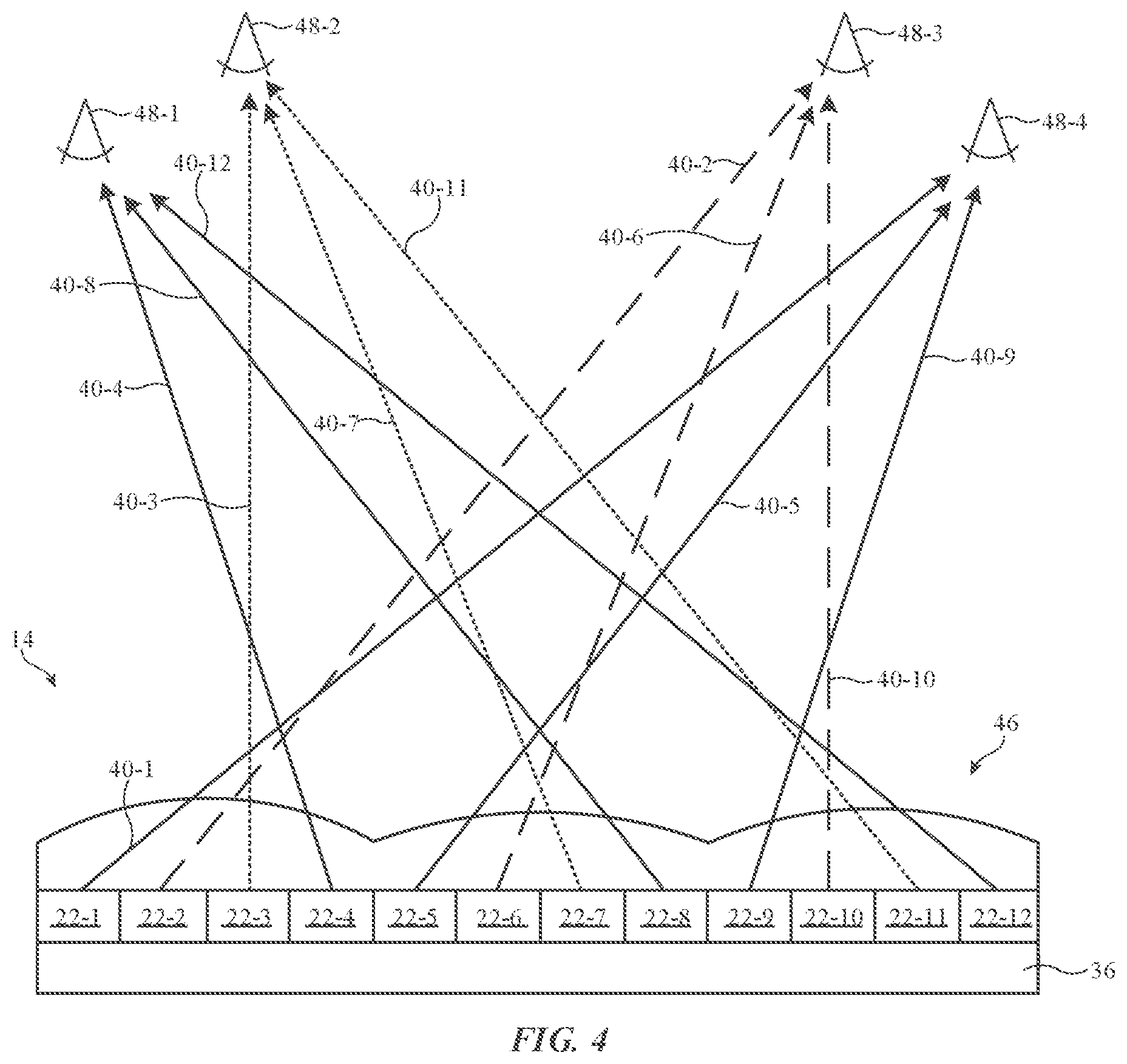 Patent US11774642 Figure 4 – Optical film arrangements for electronic device displays