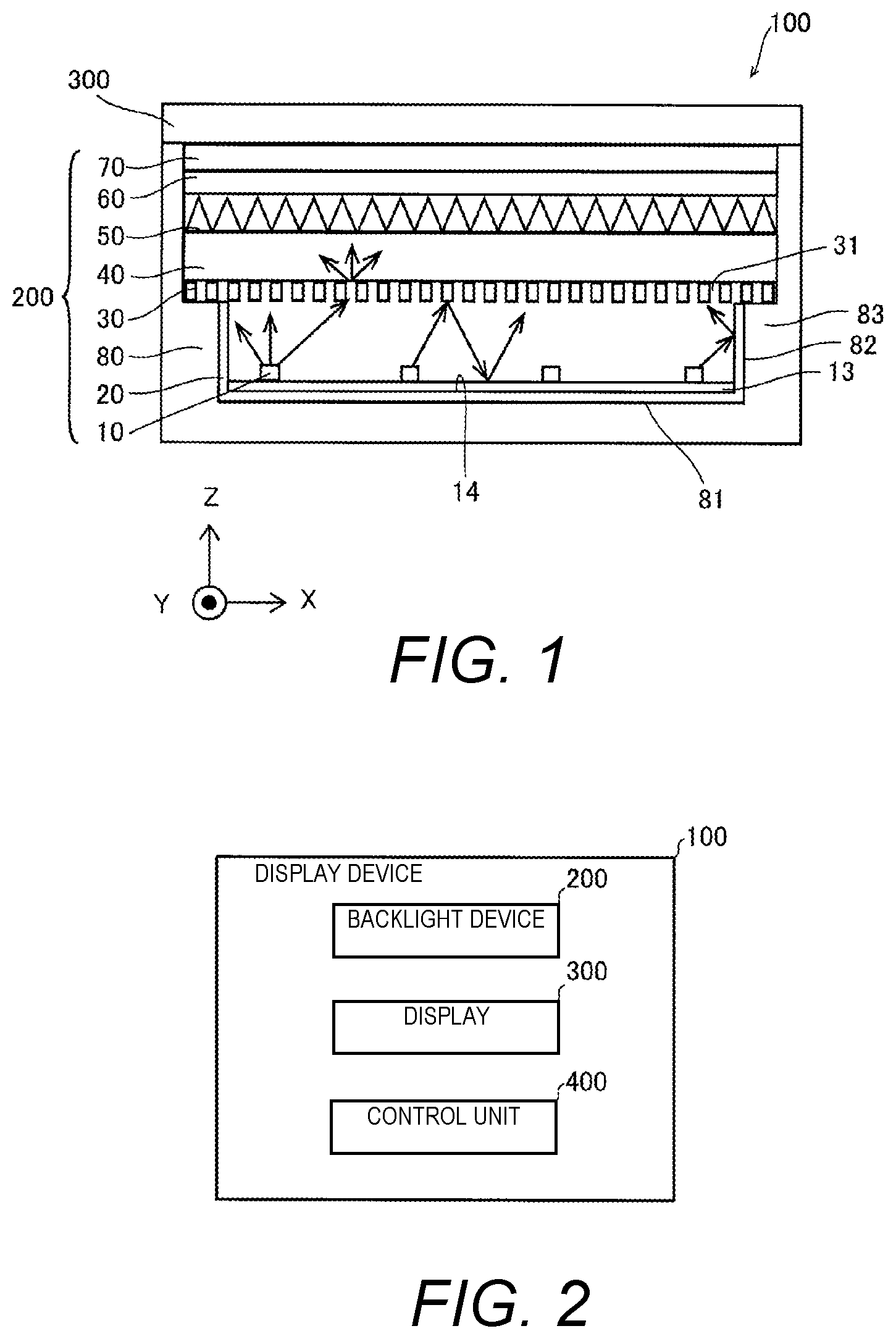 Patent US11774646 — Display device and backlight device — Figure 1