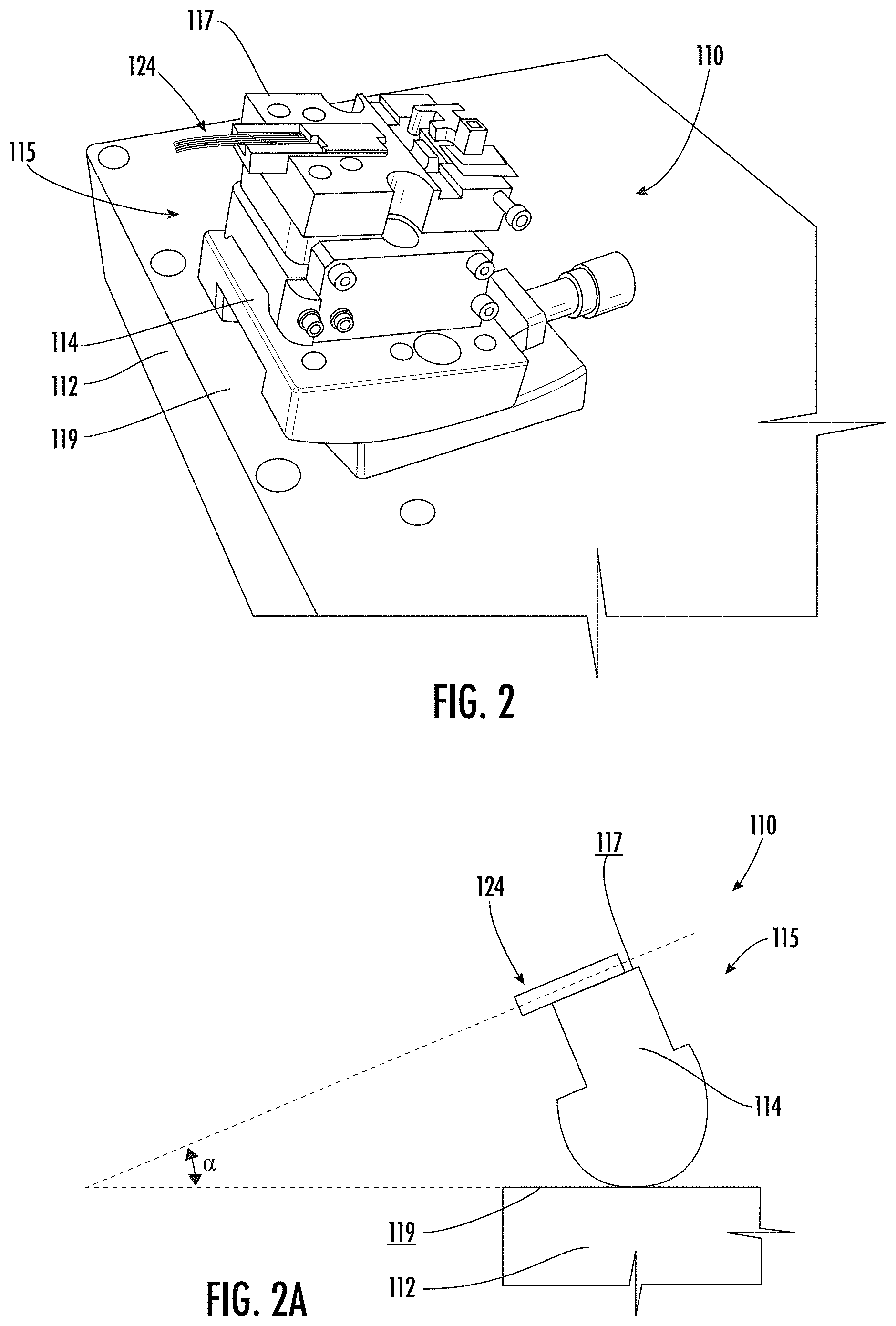 Patent US11774676 Figure 2 – Laser-cleaving of an optical fiber array with controlled cleaving angle