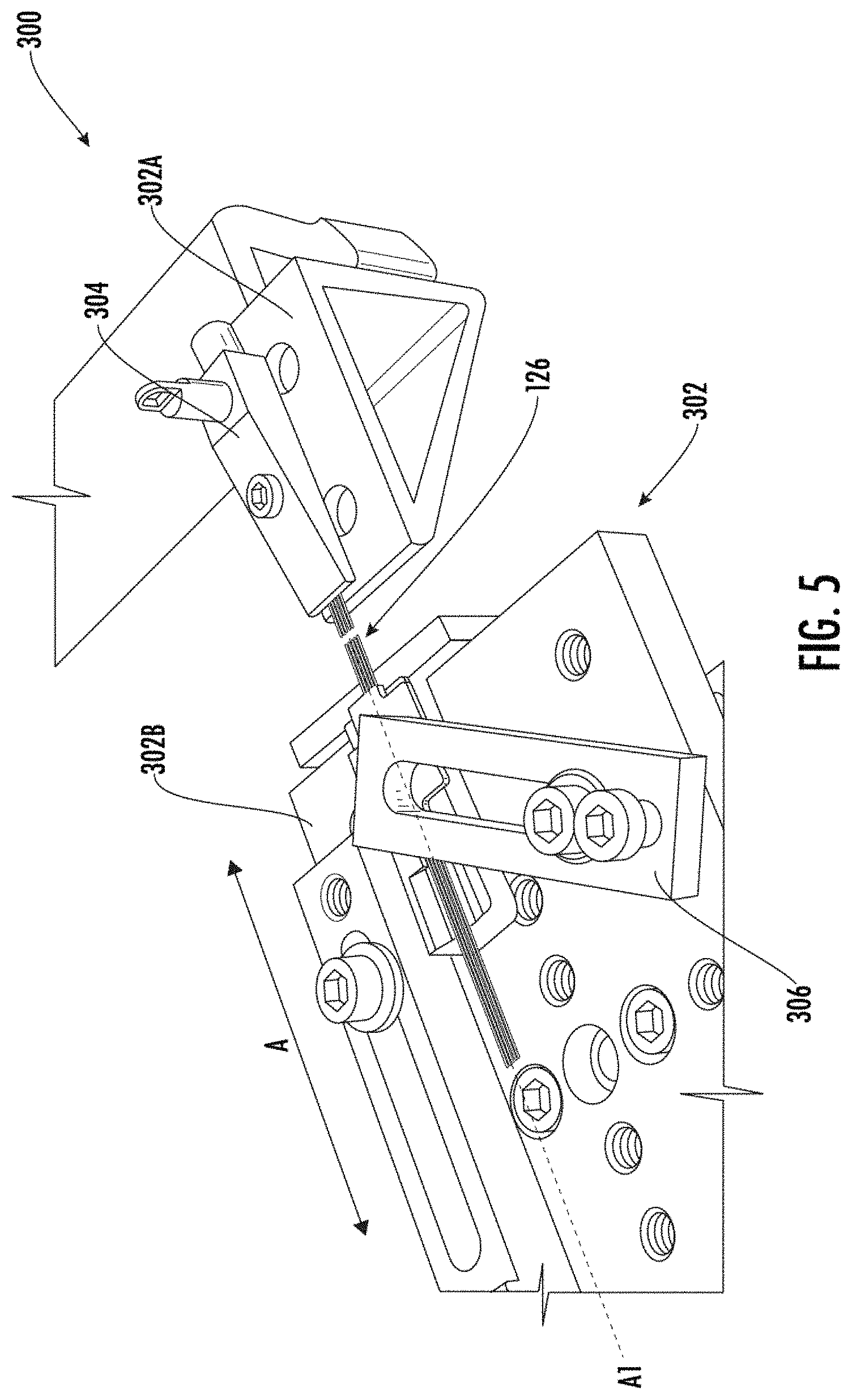 Patent US11774676 Figure 7 – Laser-cleaving of an optical fiber array with controlled cleaving angle