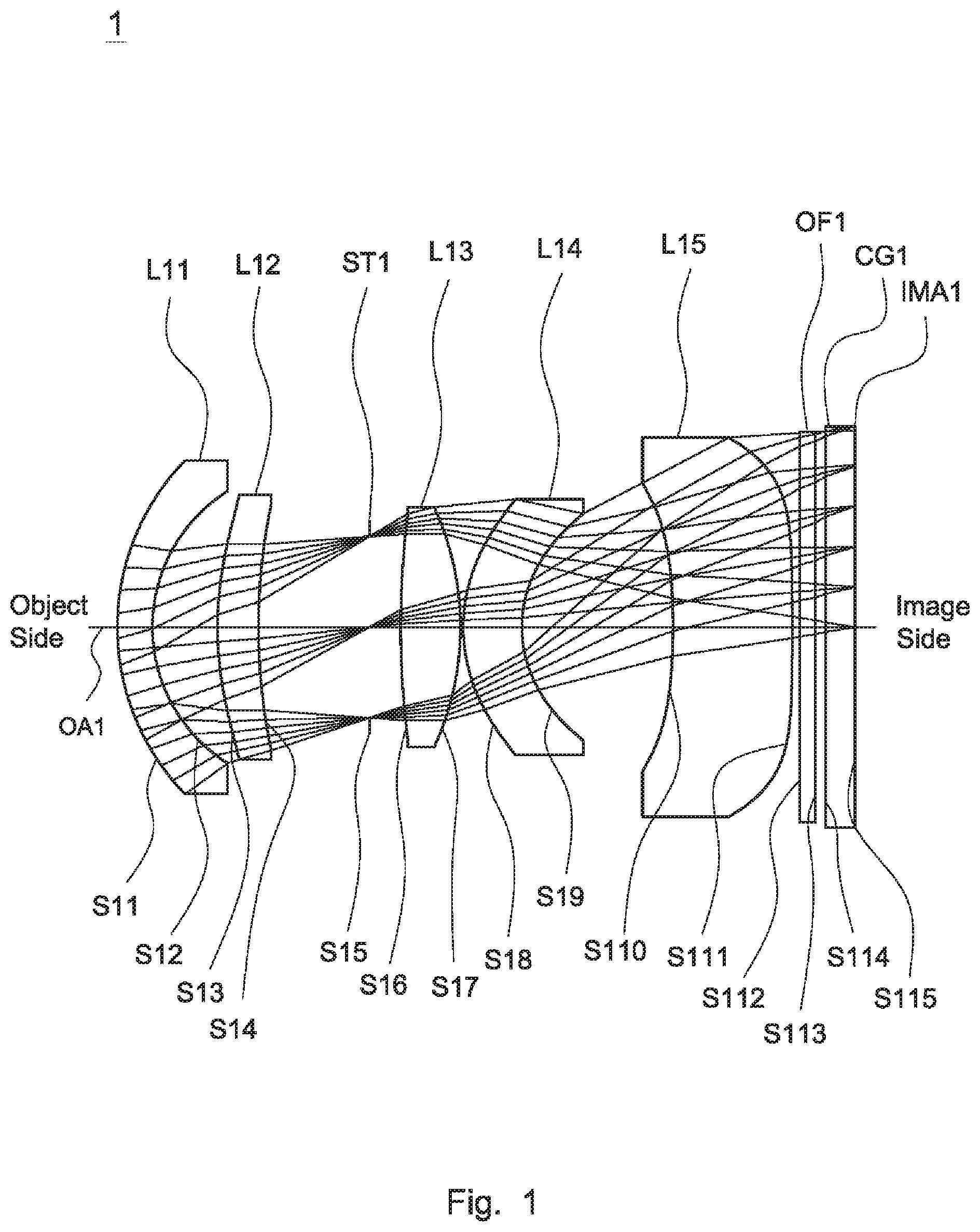 Patent US11774710 — Lens assembly — Figure 1