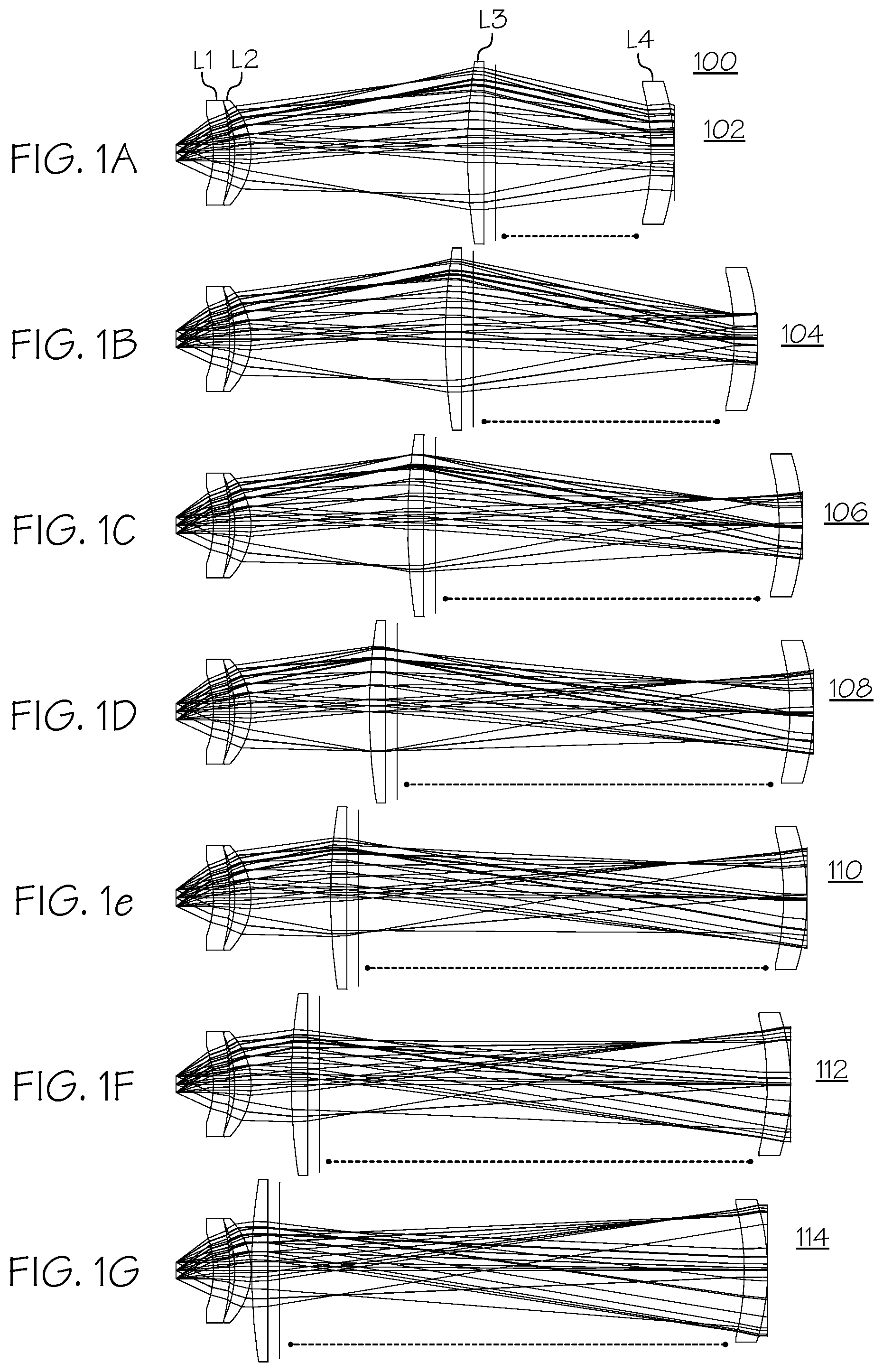 Patent US11774732 — Continuous zoom afocal lens assembly — Figure 1