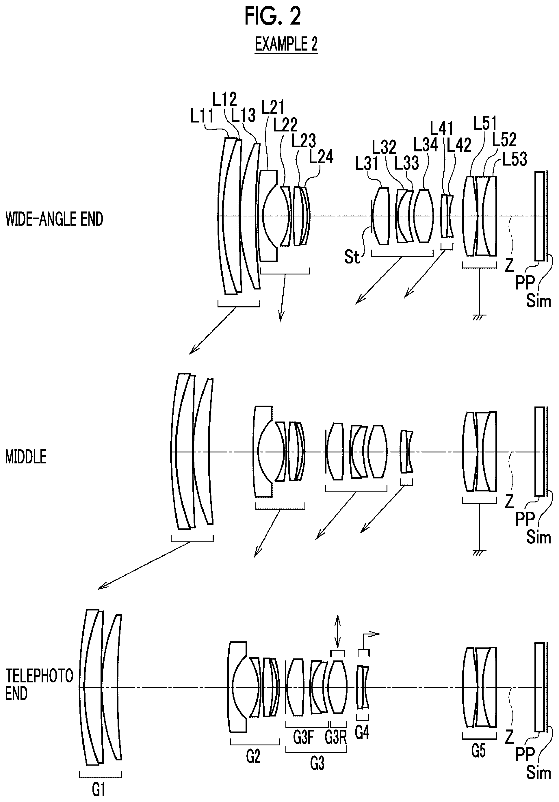 Patent US11774733 Figure 2 – Zoom lens and imaging apparatus