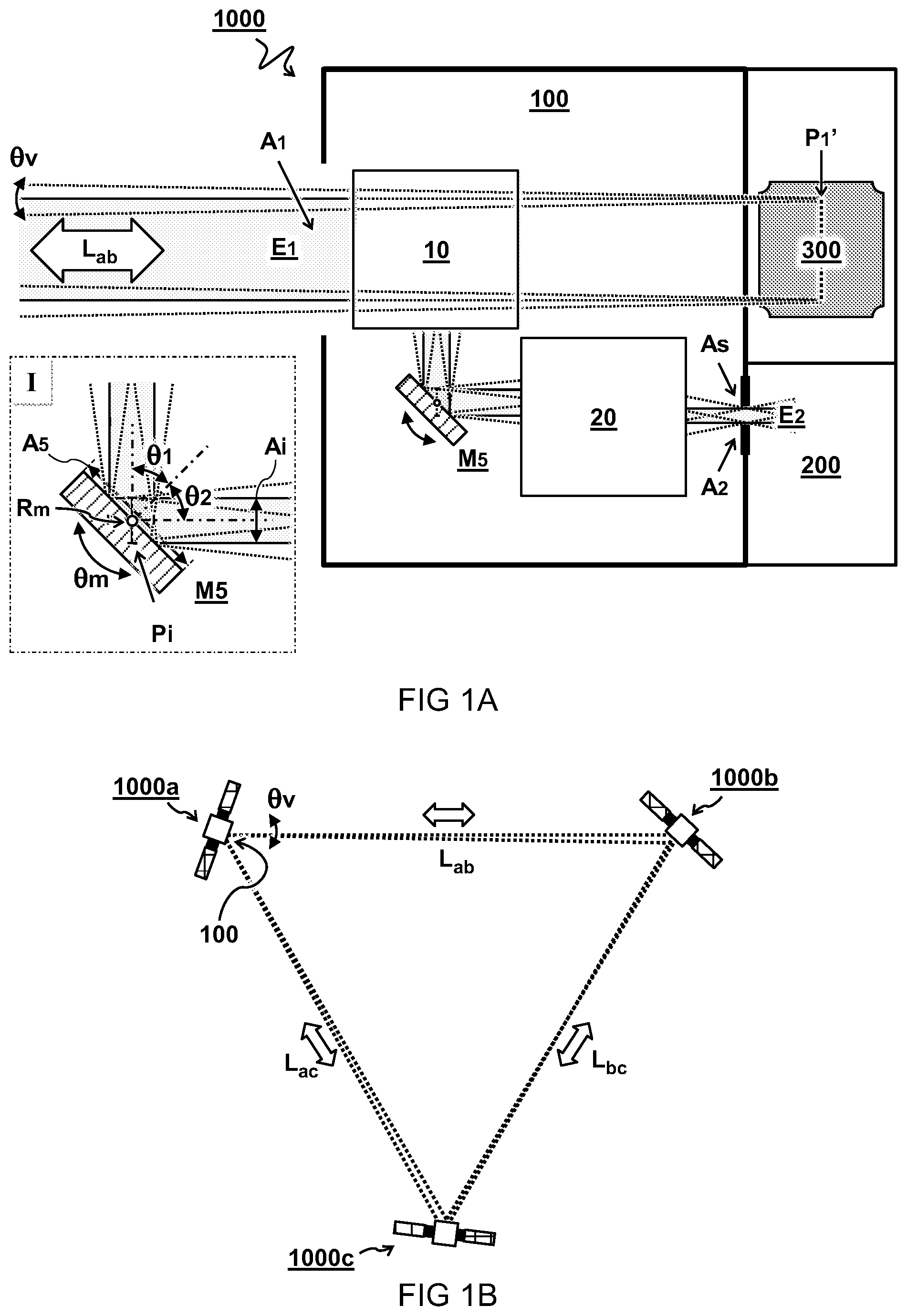 Patent US11774734 — Focal in-field pointing telescope system — Figure 1