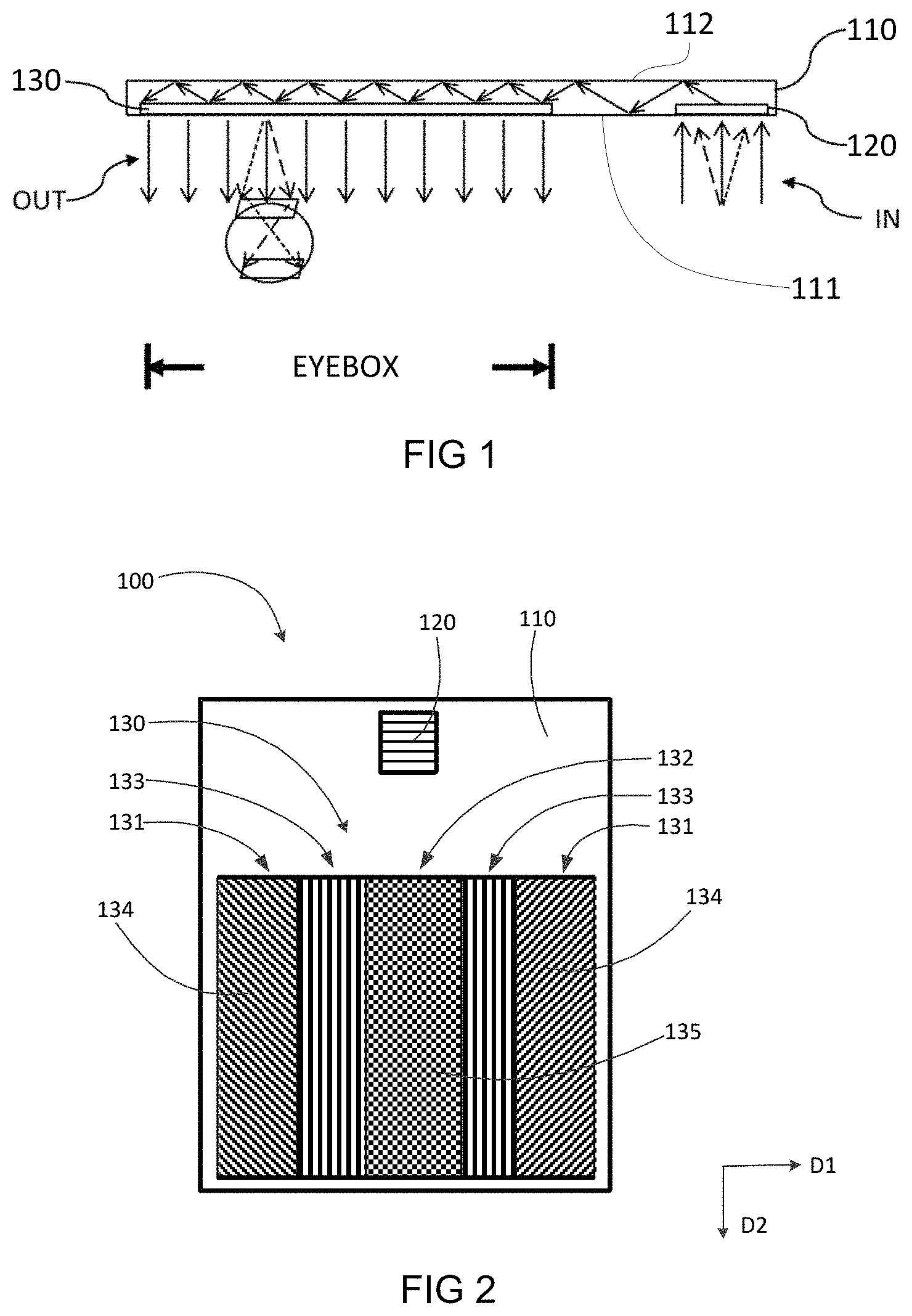 Patent US11774767 — Diffractive optical waveguide and display device — Figure 1