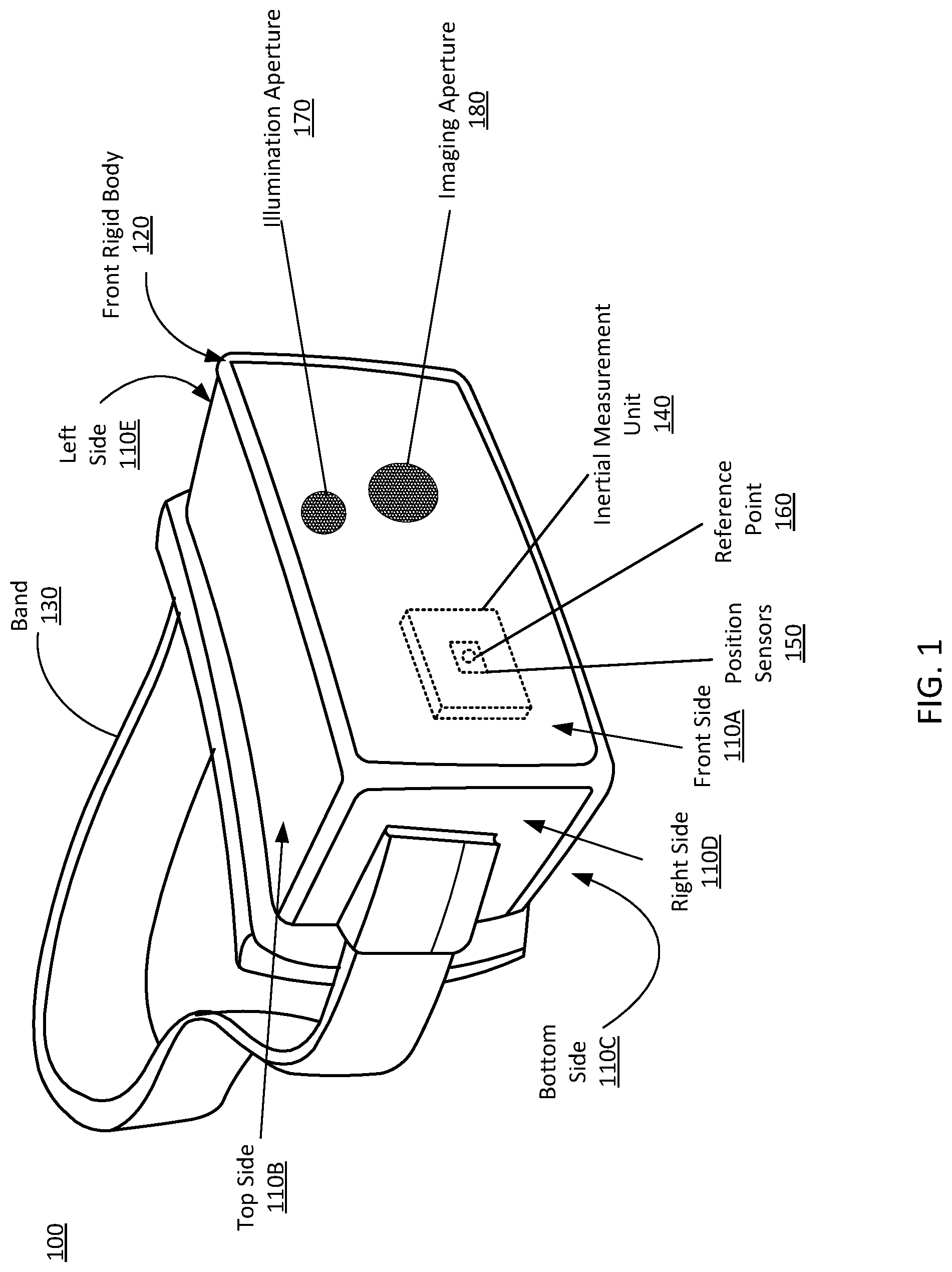 Patent US11774769 — Depth measurement using a pulsed structured light projector — Figure 1