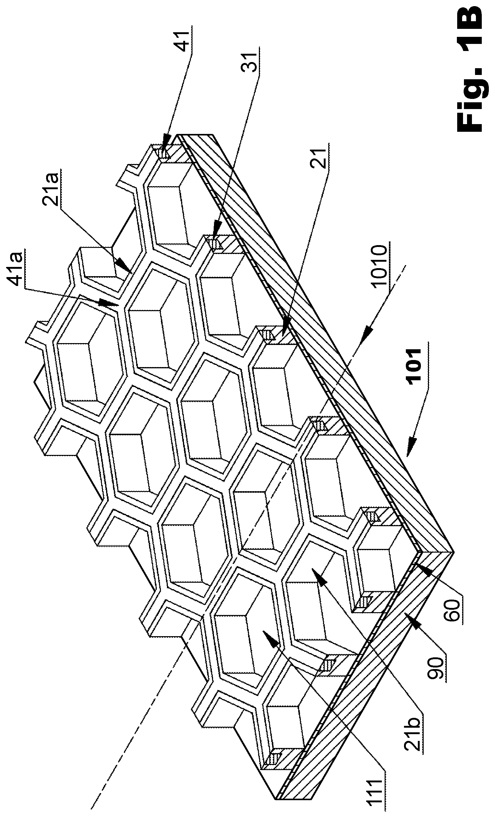 Patent US11774791 Figure 2 – Switchable light modulator device comprising polymer structures that create a plurality of cavities that are sealed with a fluid comprising electrophoretic particles