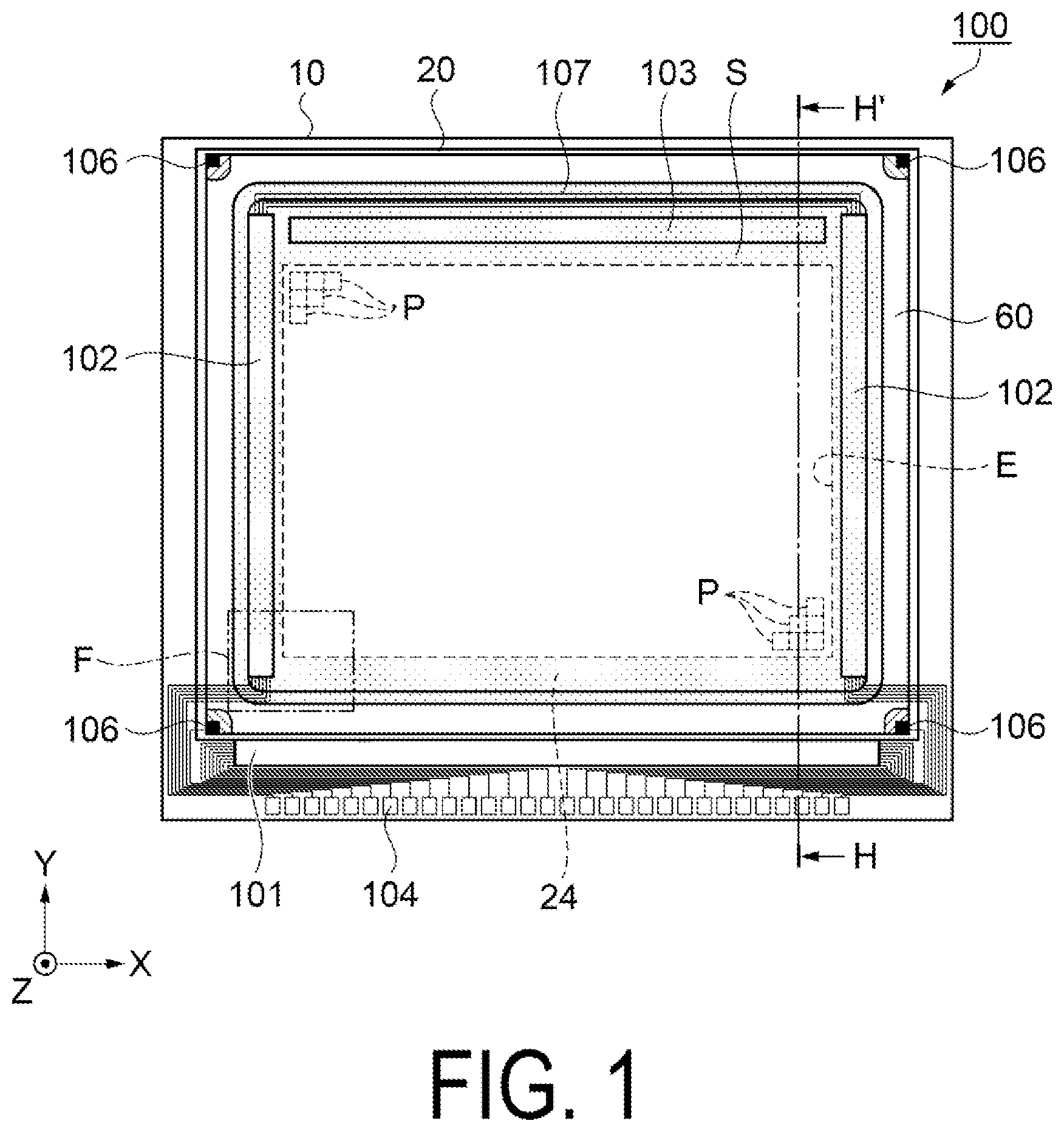 Patent US11774805 — Electrooptic apparatus and electronic apparatus — Figure 1