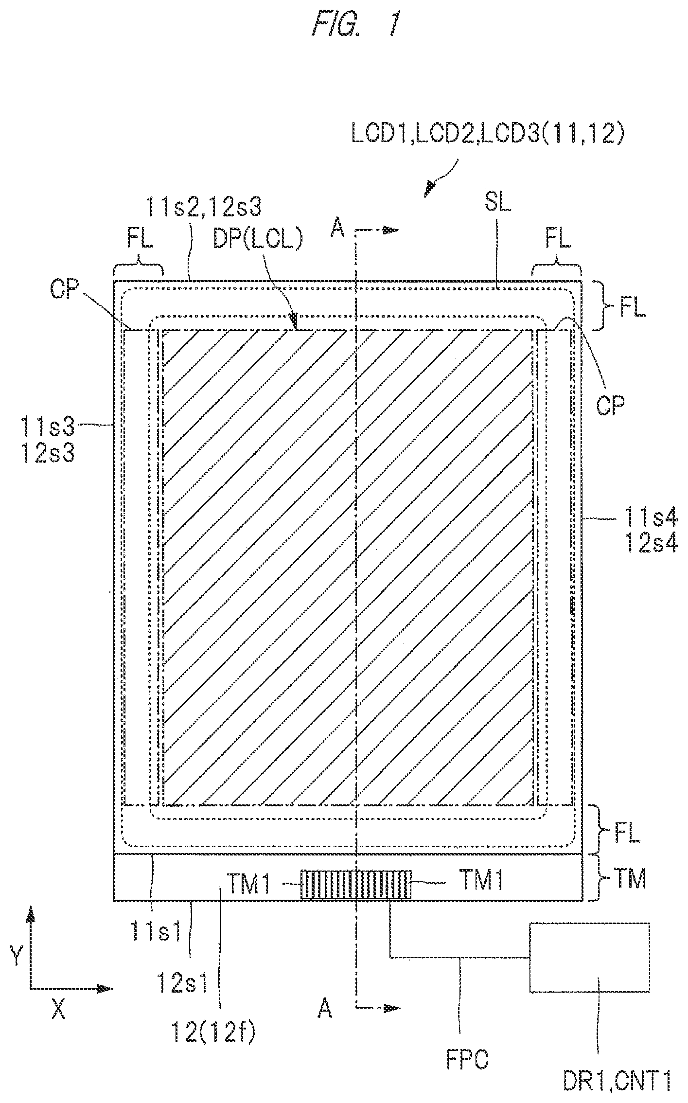 Patent US11774807 — Display device — Figure 1