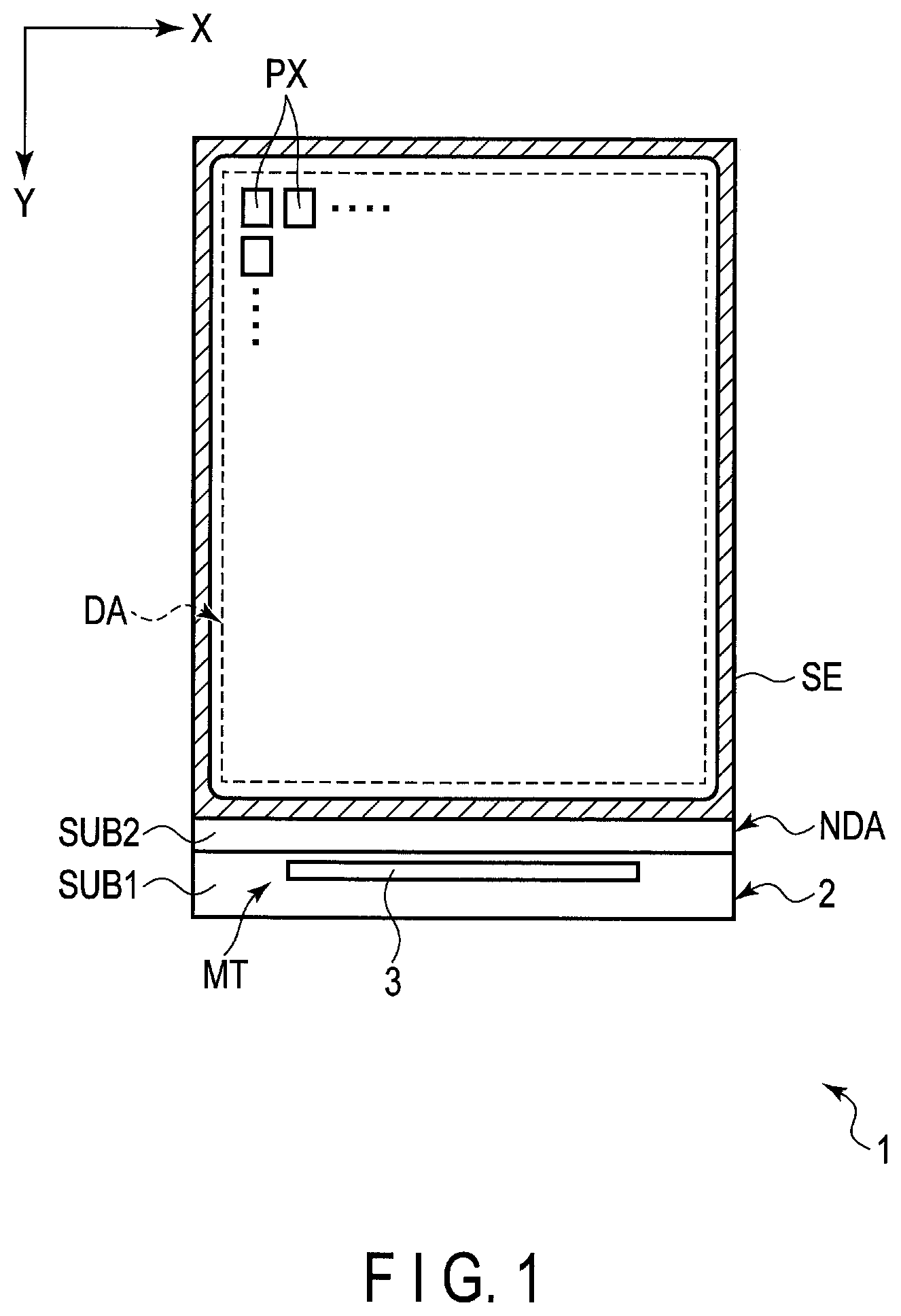 Patent US11774808 — Display device — Figure 1