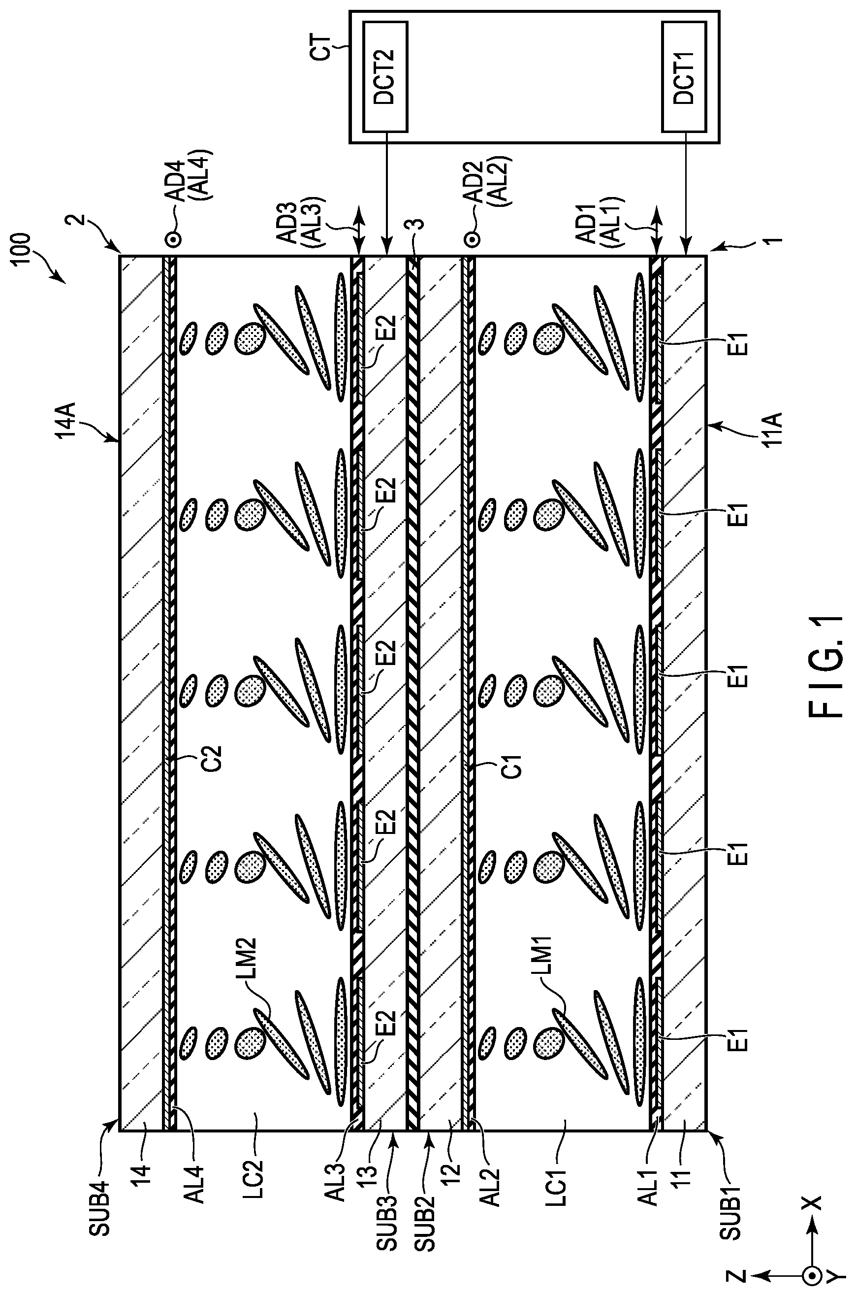 Patent US11774812 Figure 1 – Optical control device