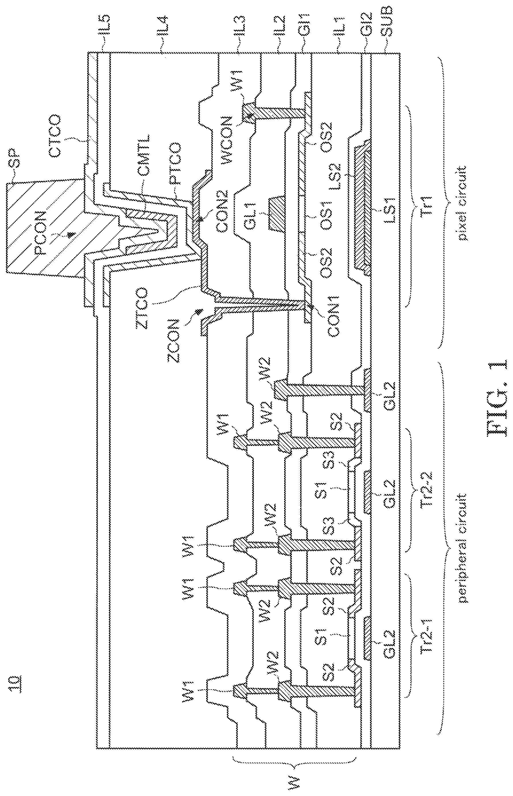 Patent US11774820 — Display device — Figure 1