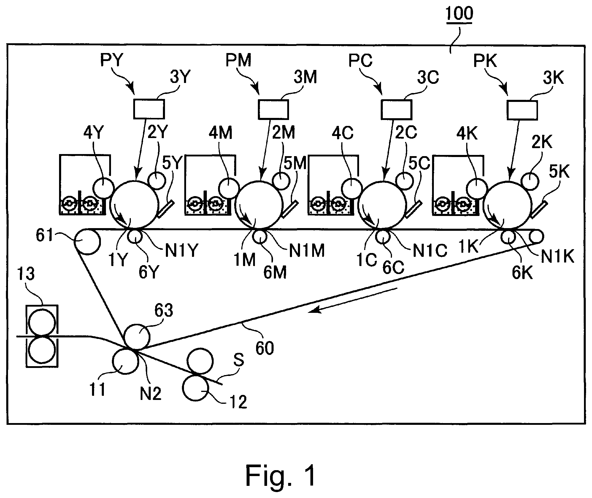 Patent US11774873 — Image forming apparatus calculating a complex number of a discharge current waveform for determining a value of the AC charging voltage — Figure 1