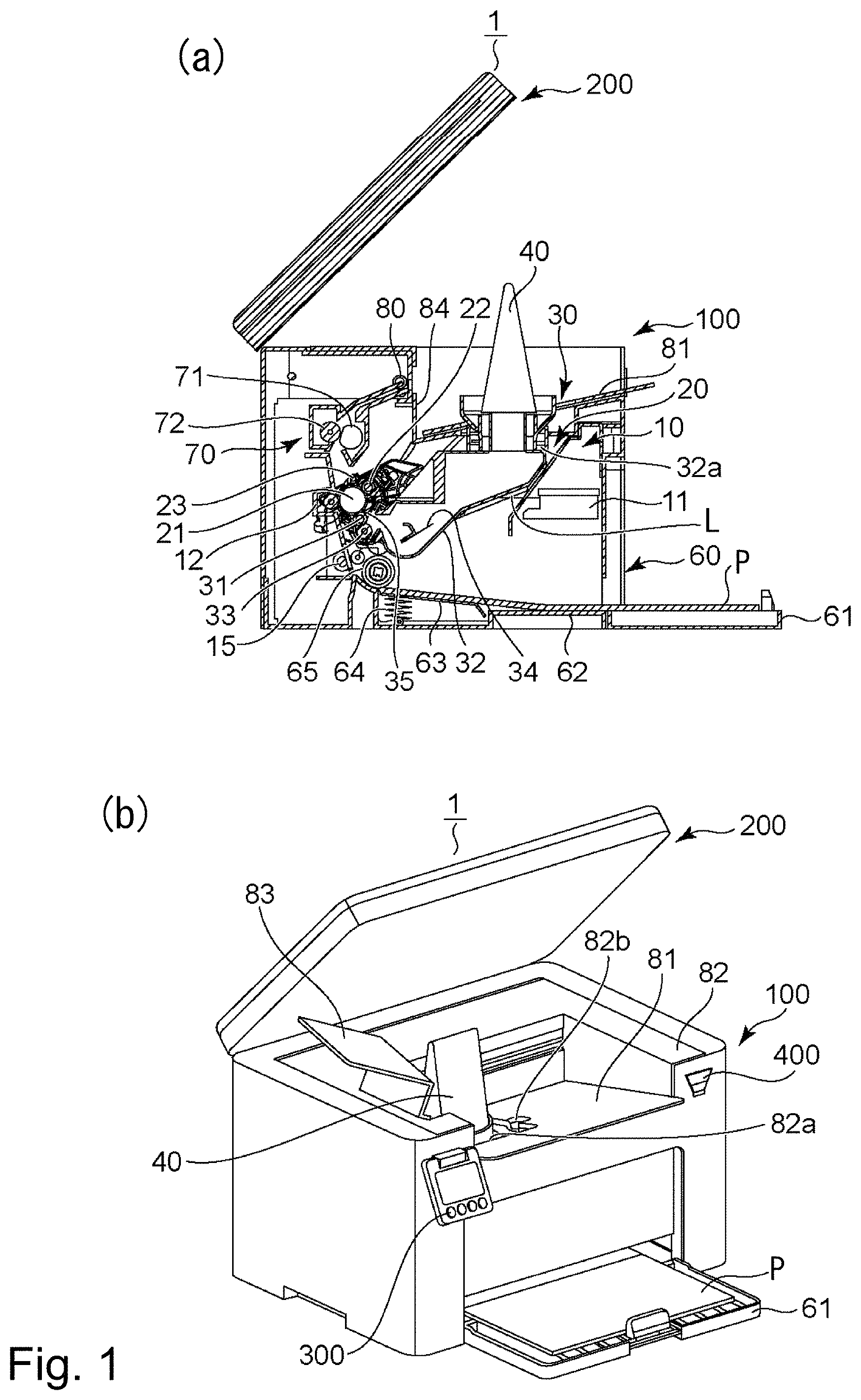 Patent US11774881 — Toner container having a base portion with a discharge opening and a hole — Figure 1