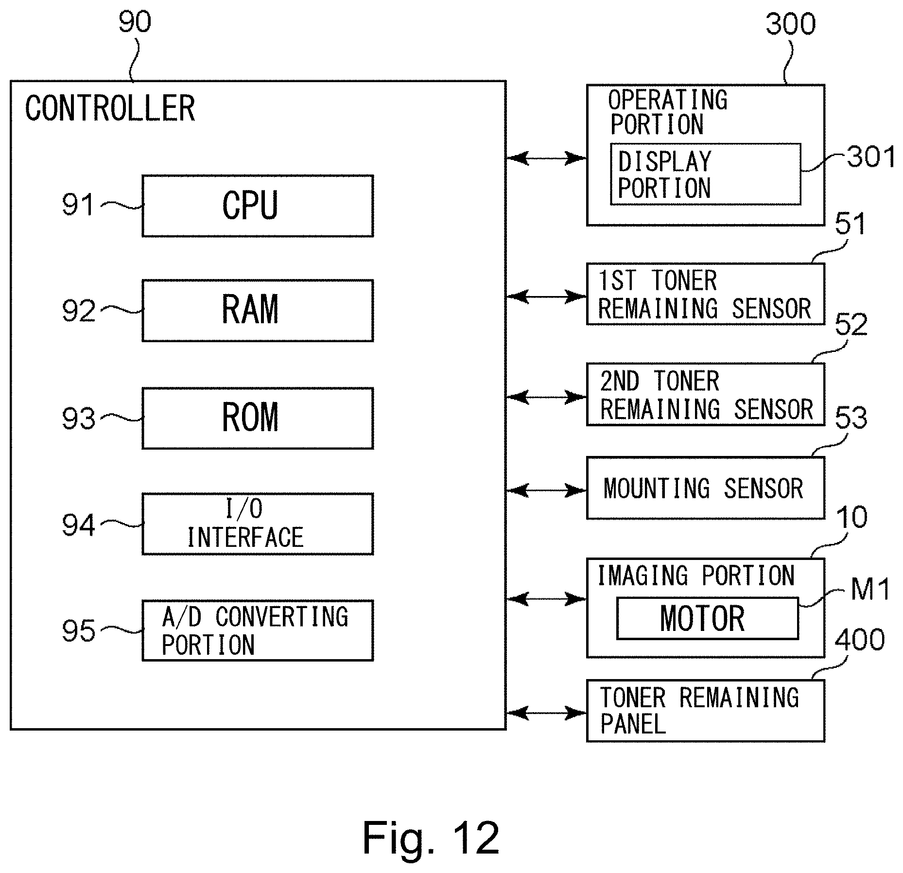 Patent US11774881 Figure 12 – Toner container having a base portion with a discharge opening and a hole