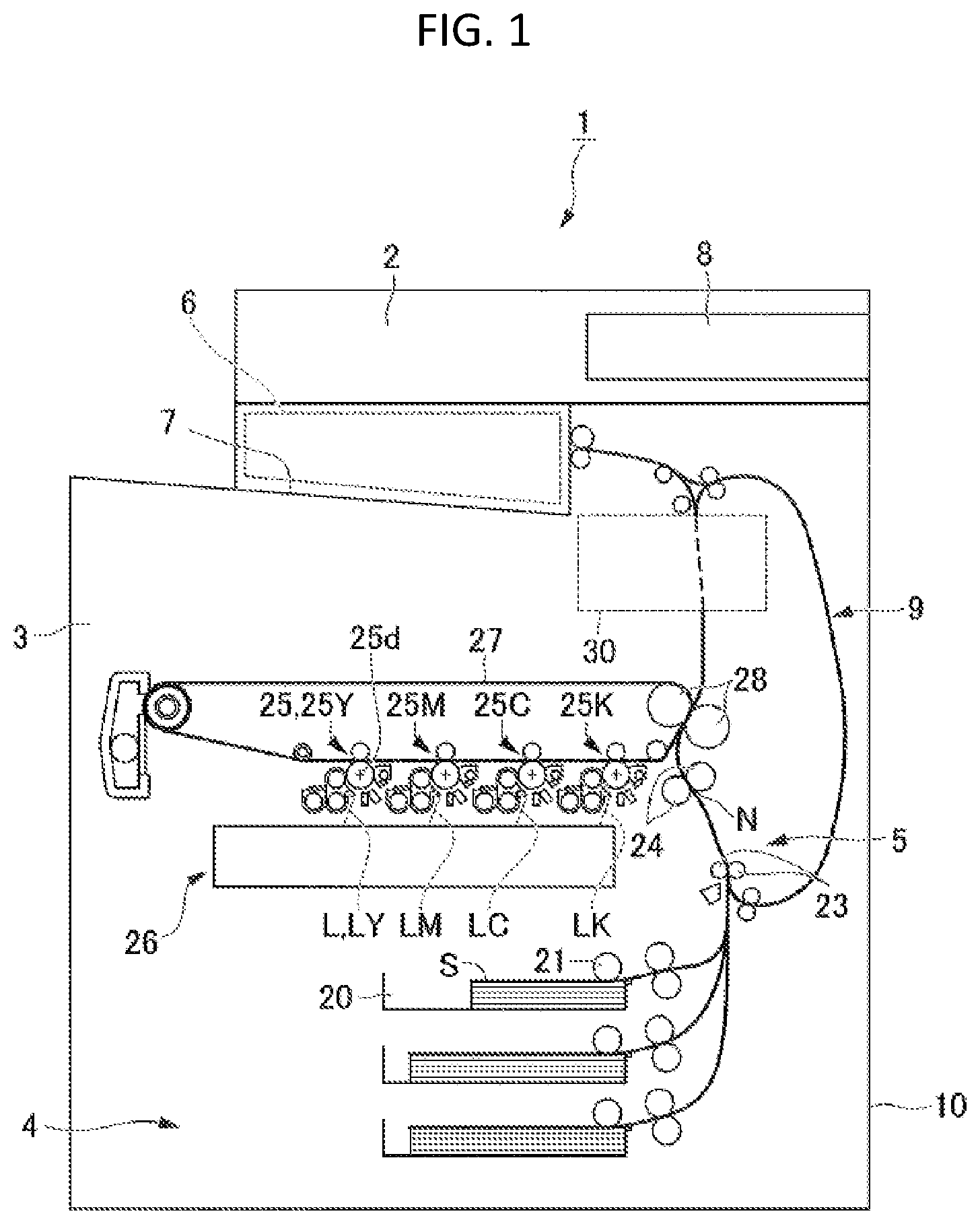 Patent US11774886 Figure 1 – Heating unit with support member and image processing apparatus incorporating a heating unit