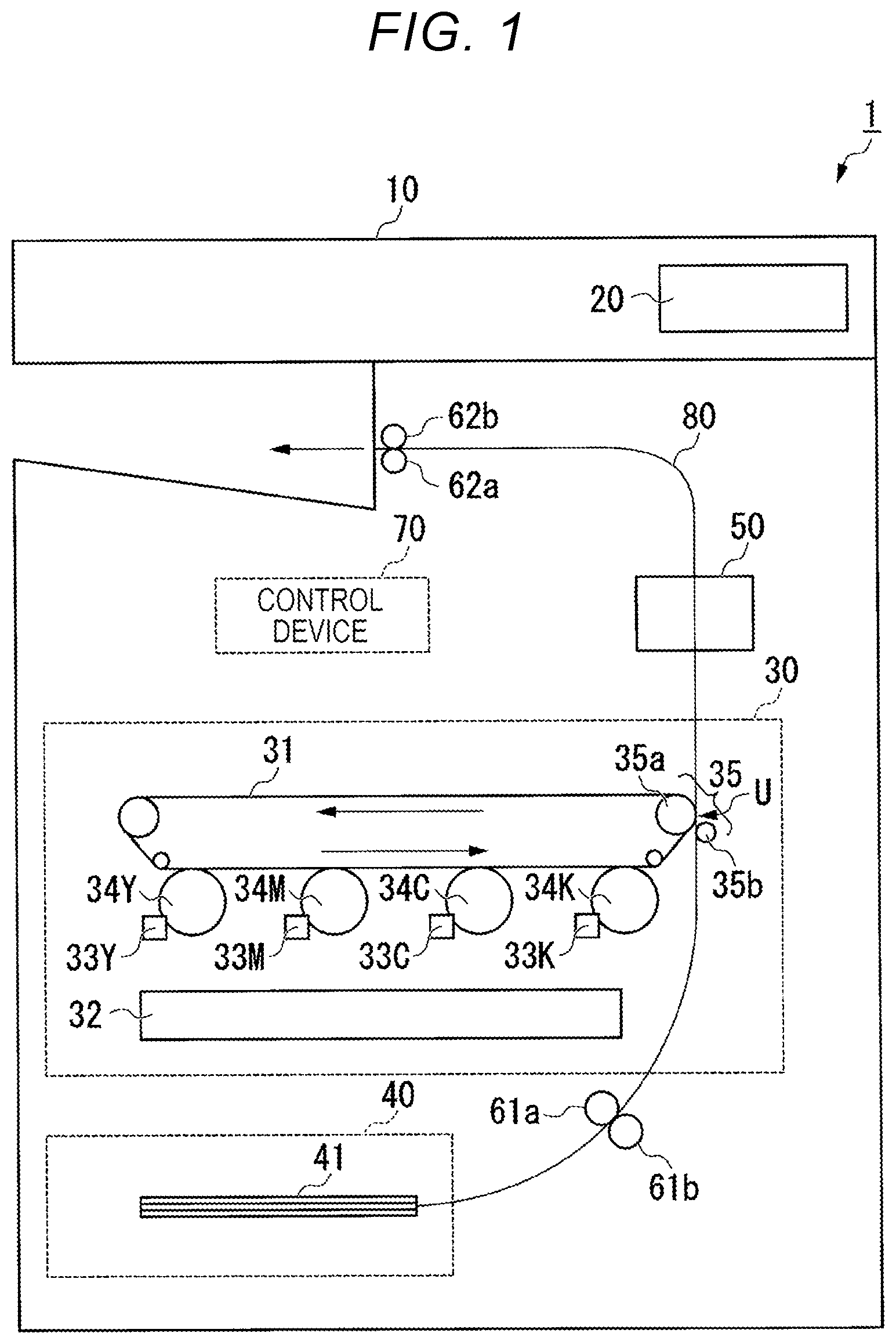 Patent US11774887 — Image forming apparatus having a fixing unit and heating control method — Figure 1