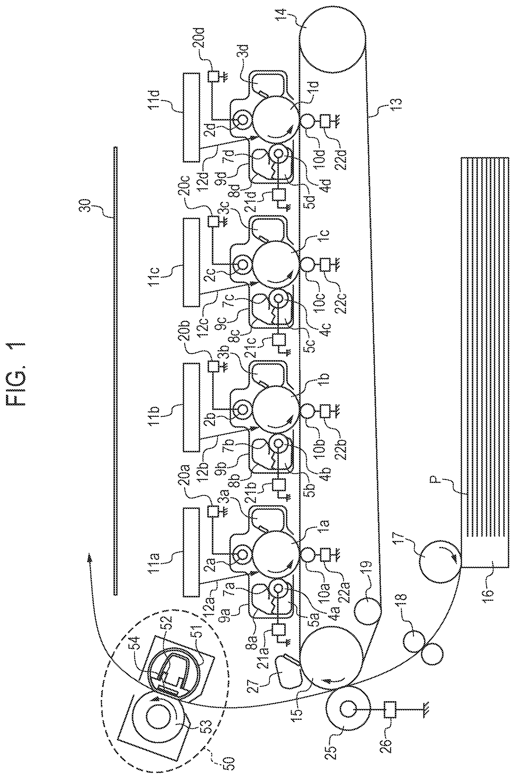 Patent US11774891 — Heater including a plurality of heat generation members, fixing apparatus, and image forming apparatus — Figure 1