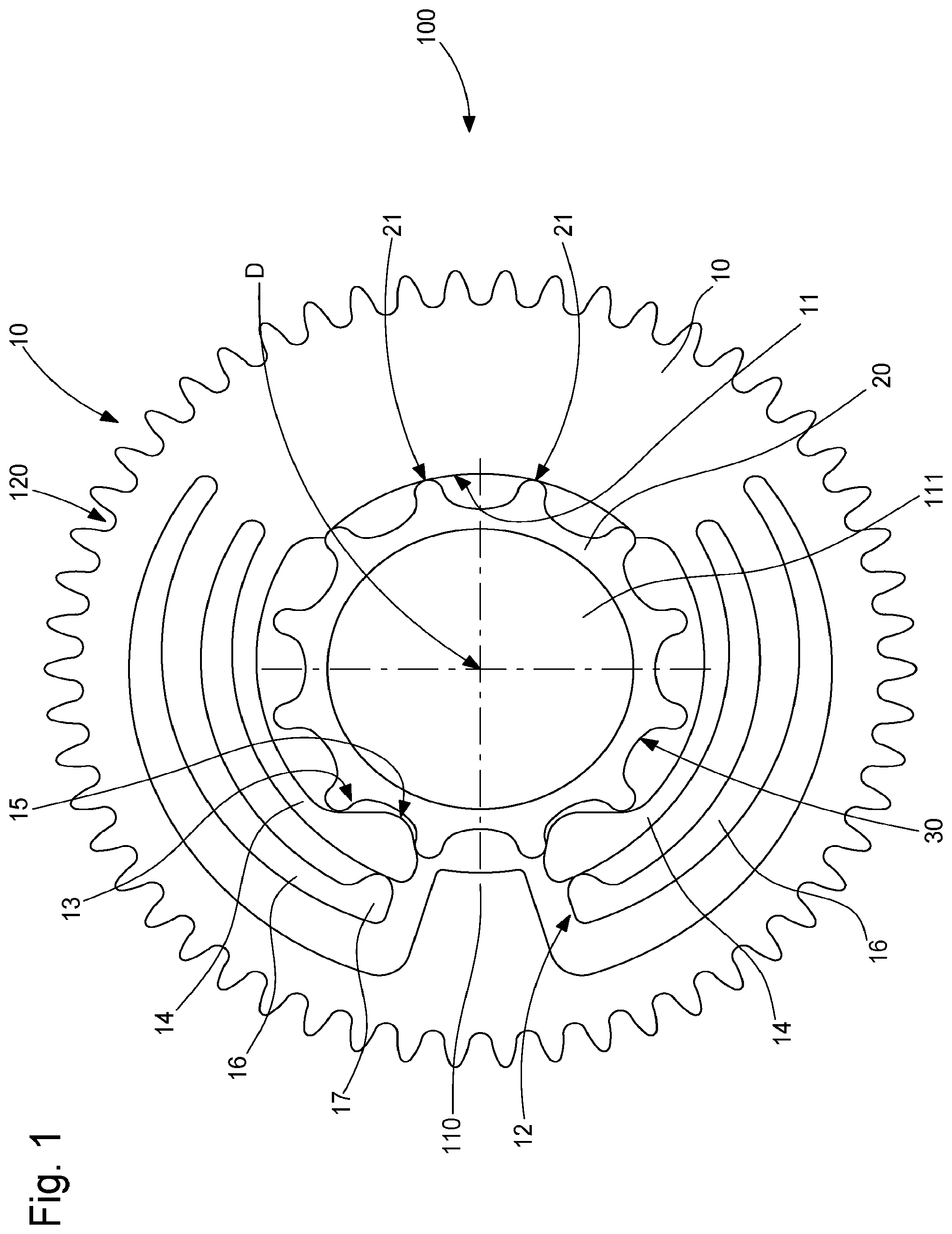 Patent US11774911 — Timepiece indexing element — Figure 1