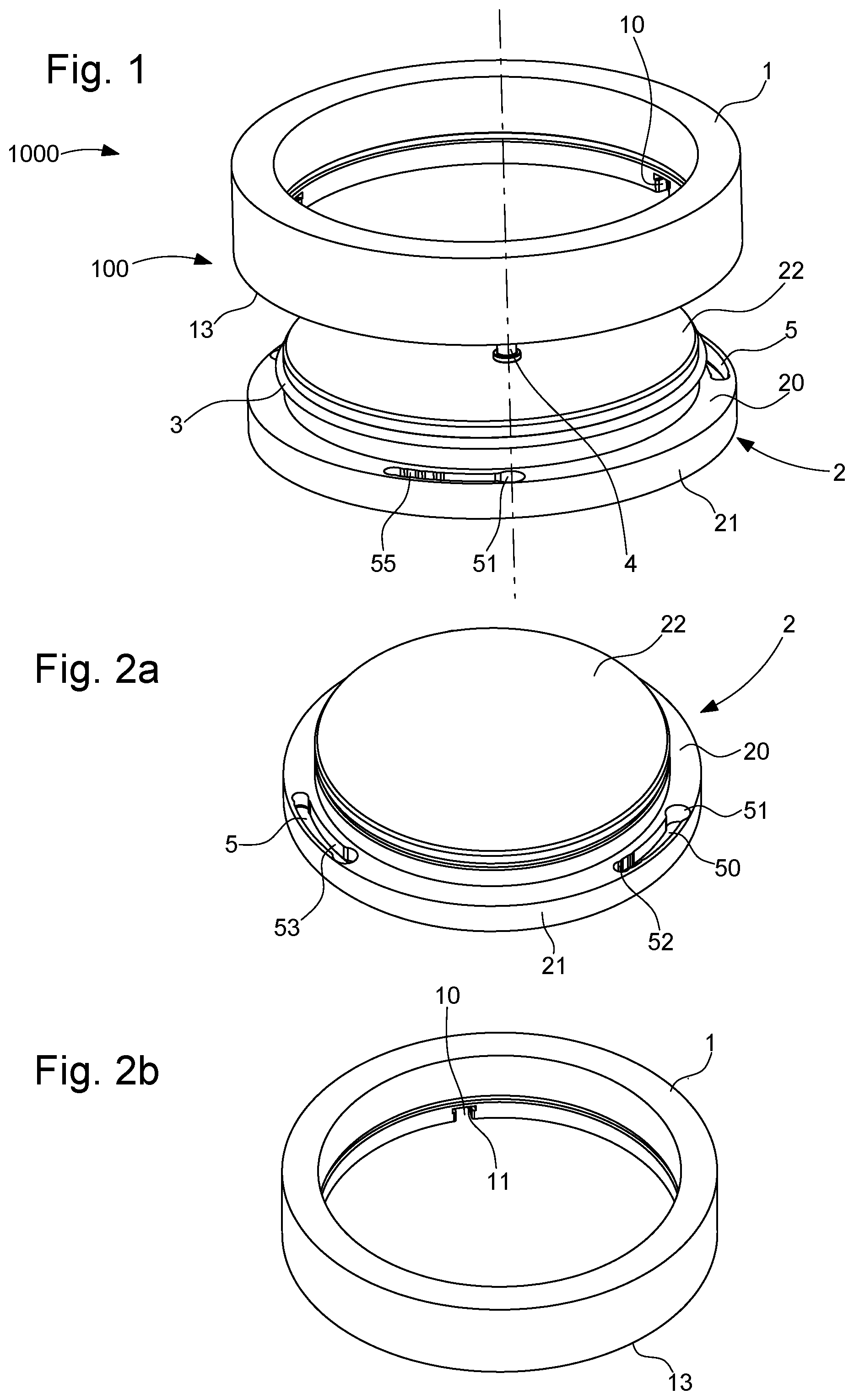 Patent US11774912 — Device for fastening a back on a middle for a timepiece — Figure 1