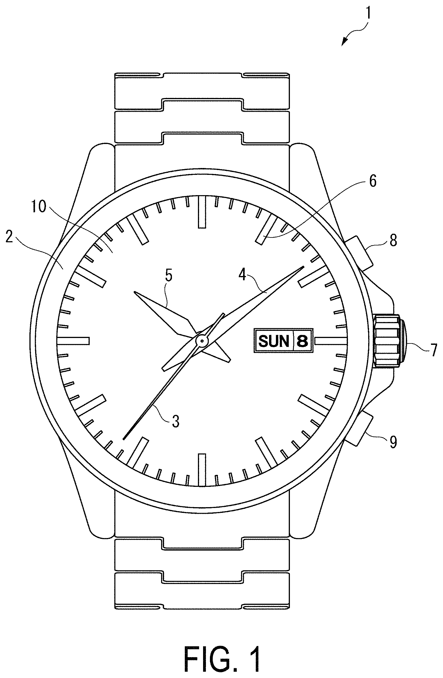 Patent US11774913 — Watch component and watch — Figure 1